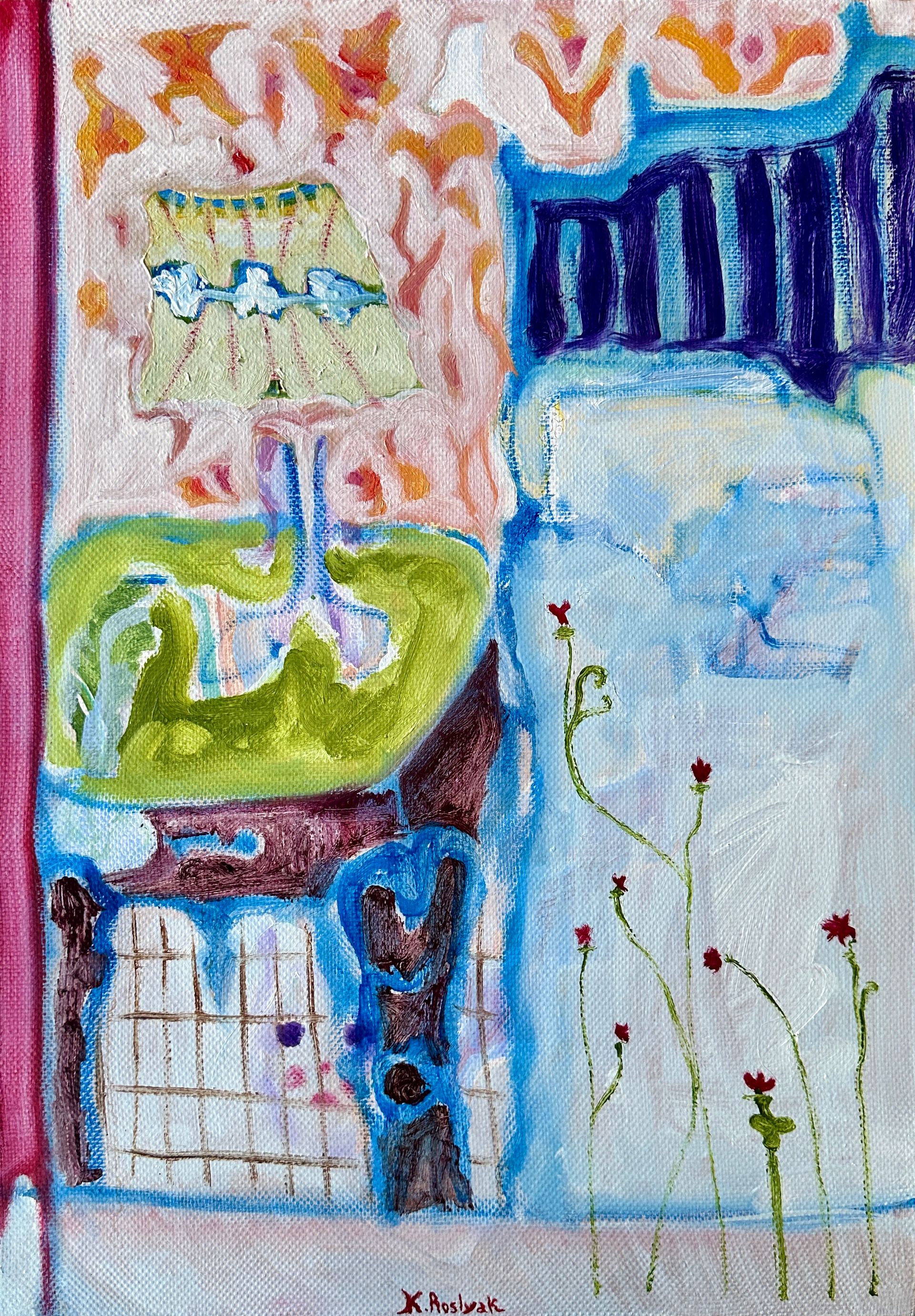 Каролина Росляк (Картина, живопись - 
                  35 x 50 см) Кусочек спальни