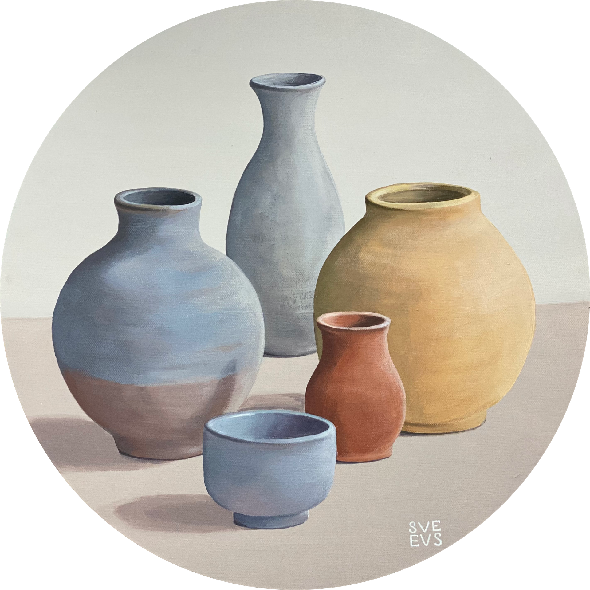 Светлана Евсеева (Картина, живопись - 
                  40 x 40 см) Глиняные вазы
