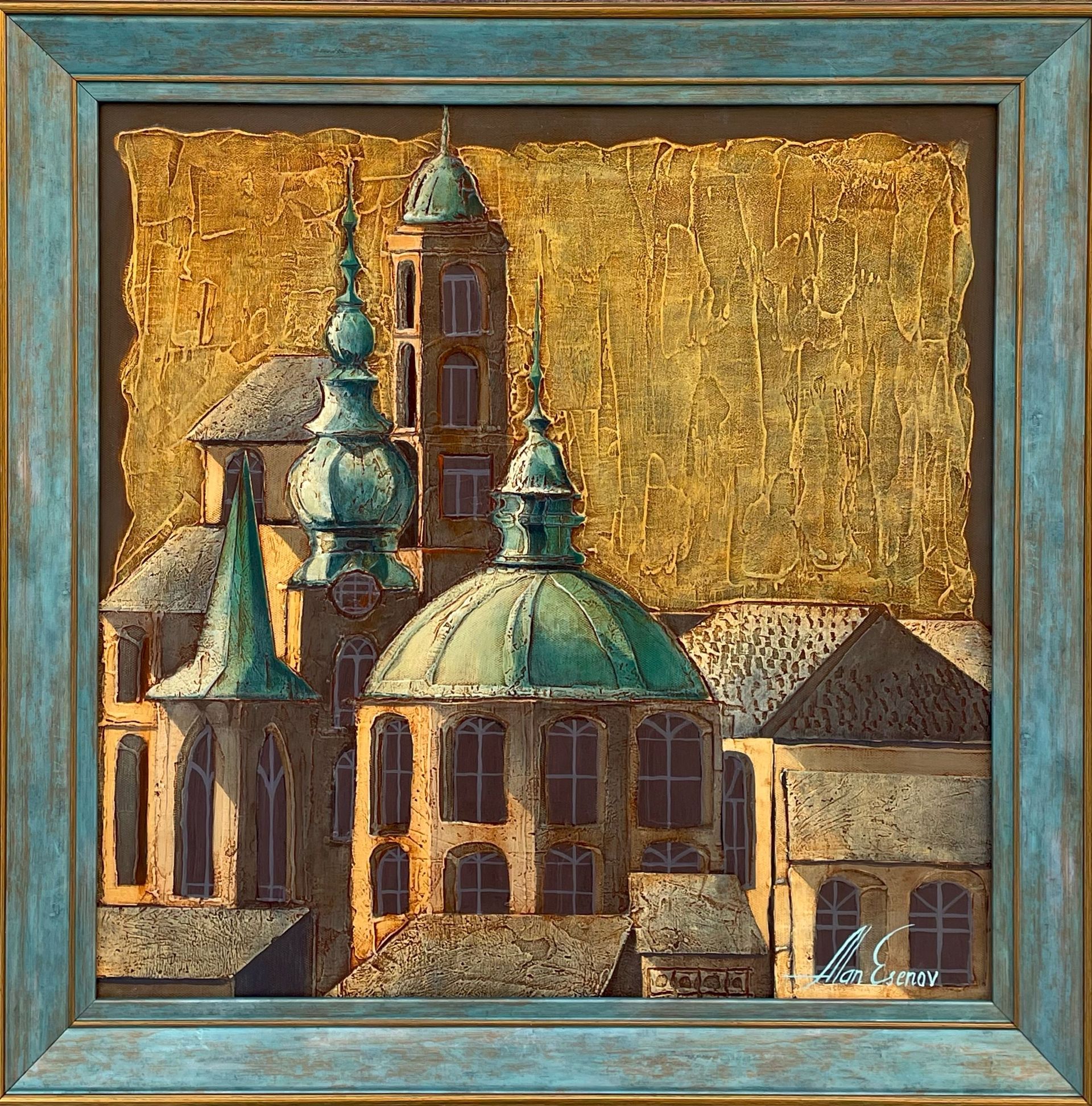 Алан Есенов (Картина, живопись - 
                  50 x 50 см) На закате