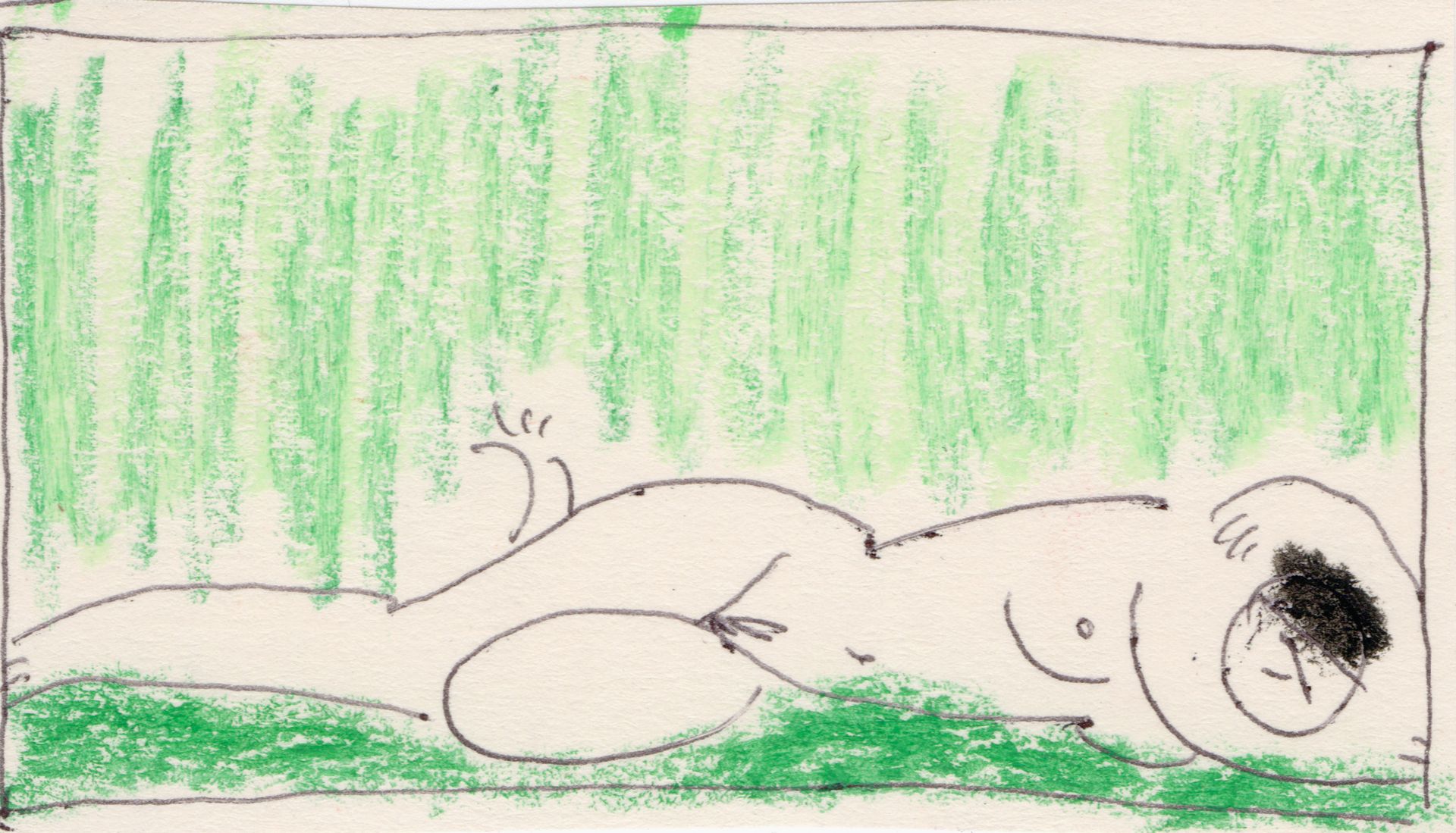 Марсель Ялалов (Авторская графика - 
                  8 x 5 см) Nude