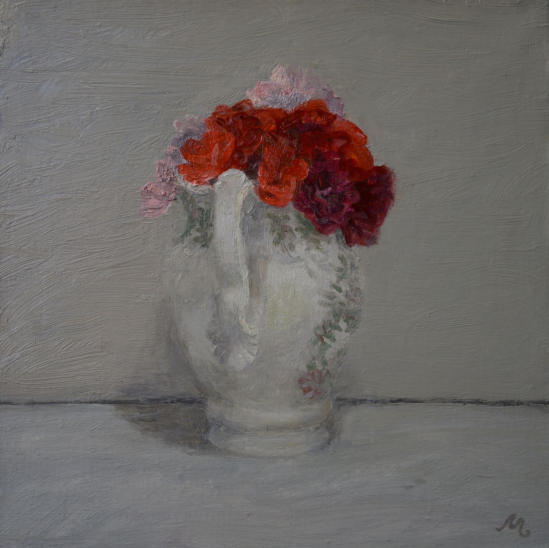 Ольга Менжилий (Картина, живопись - 
                  35 x 35 см) Красная герань
