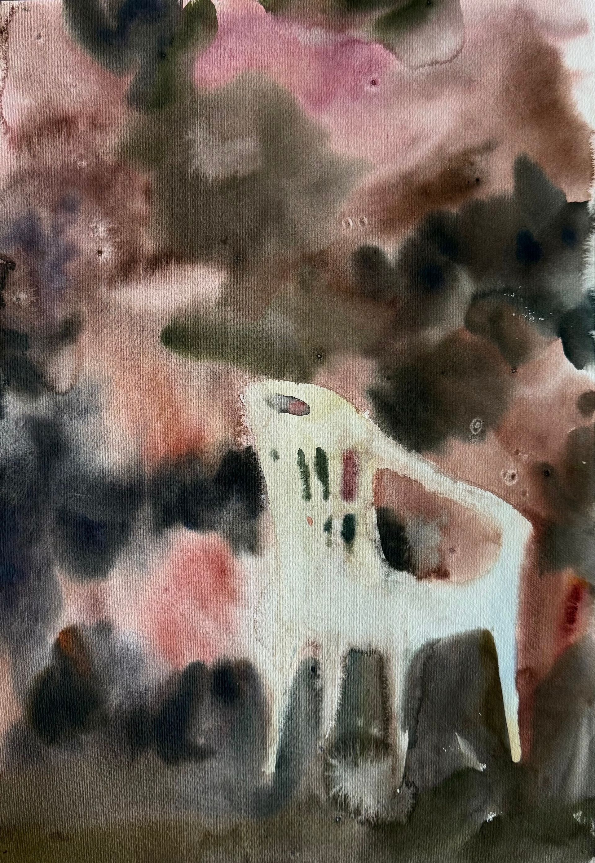 Алина Буглеева (Авторская графика - 
                  25 x 49 см) Один среди гортензий