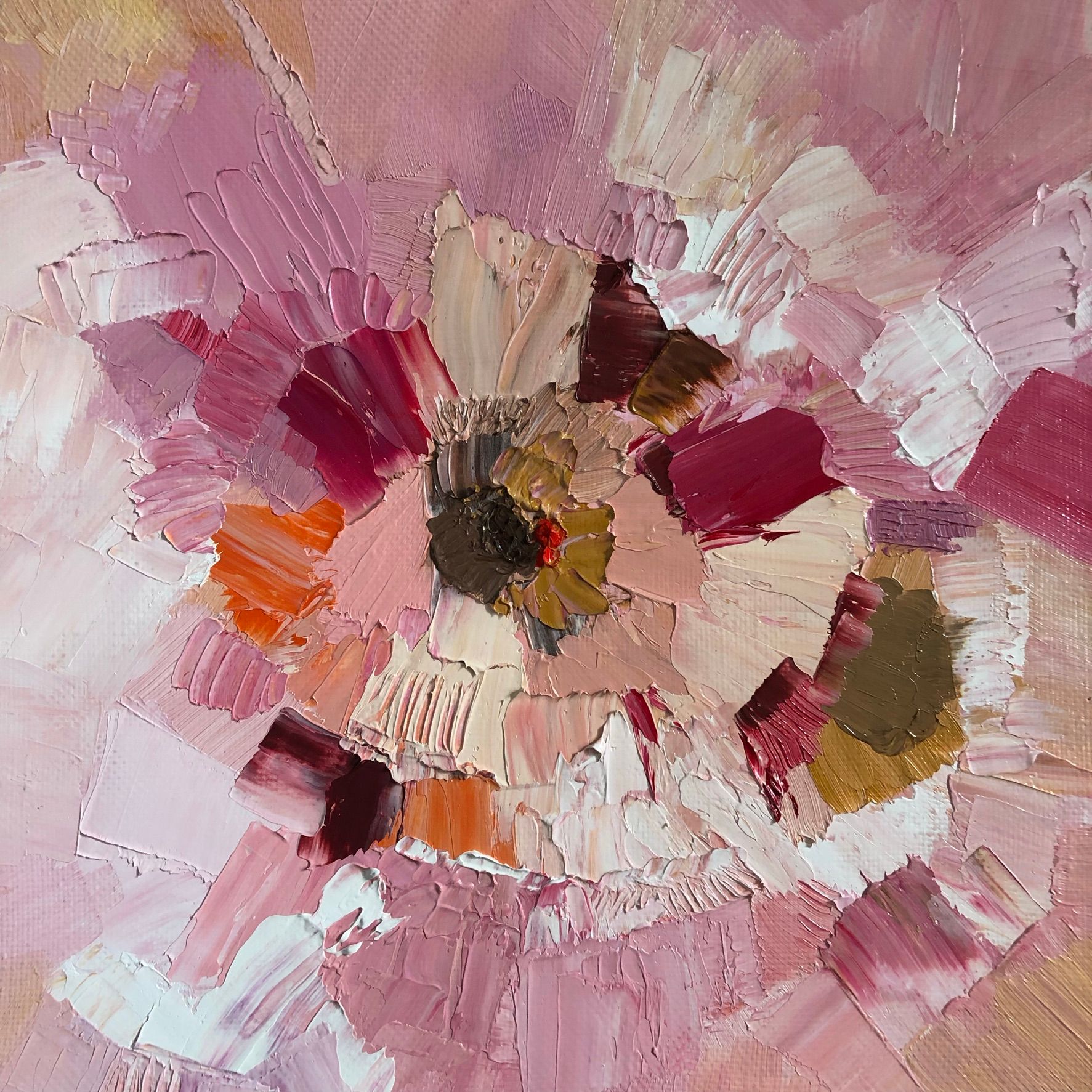 Инна Сумина (Картина, живопись - 
                  30 x 30 см) Розовый цвет