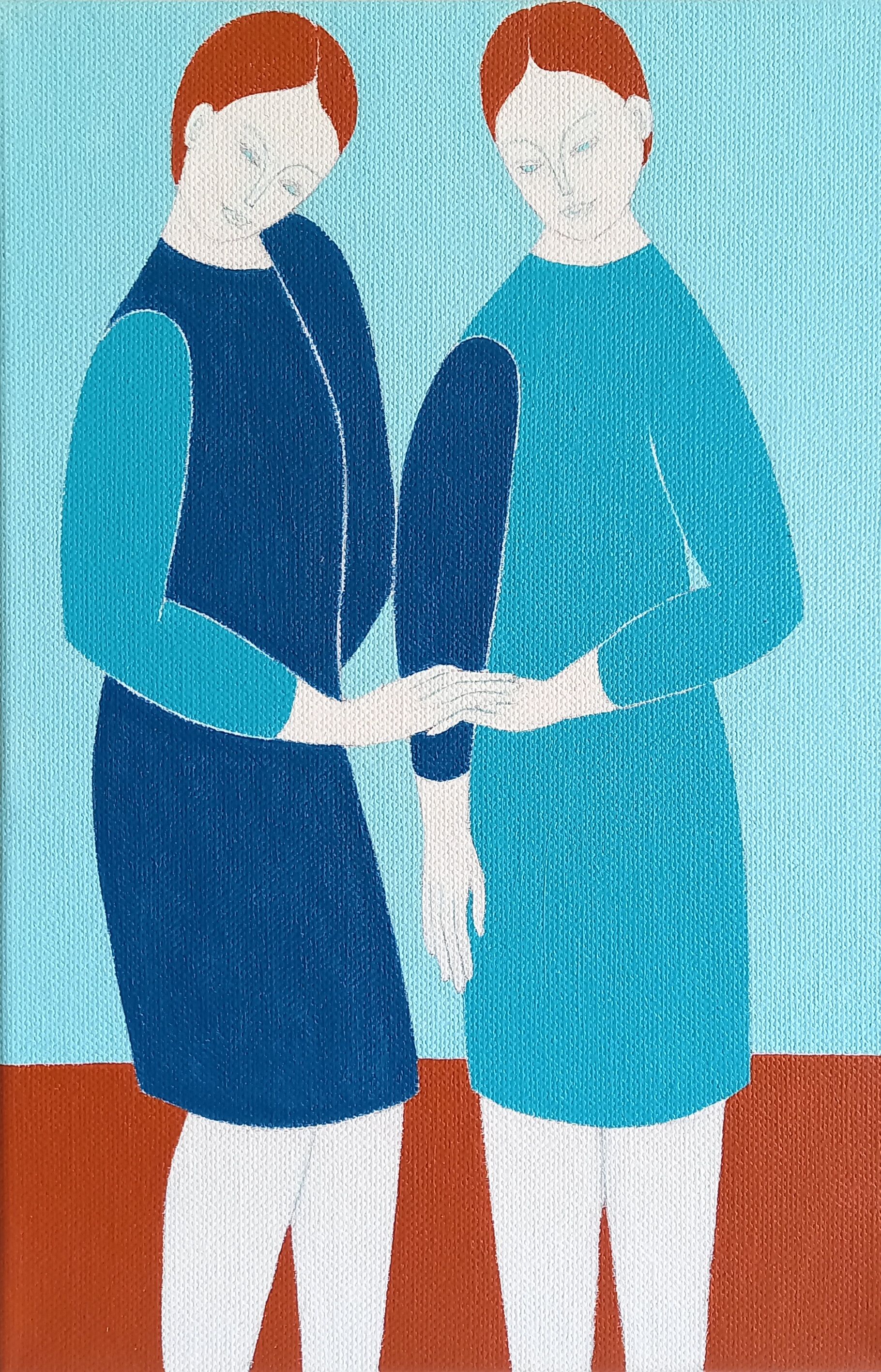 Саша Катинаускиене (Картина, живопись - 
                  20 x 30 см) Голубые подруги