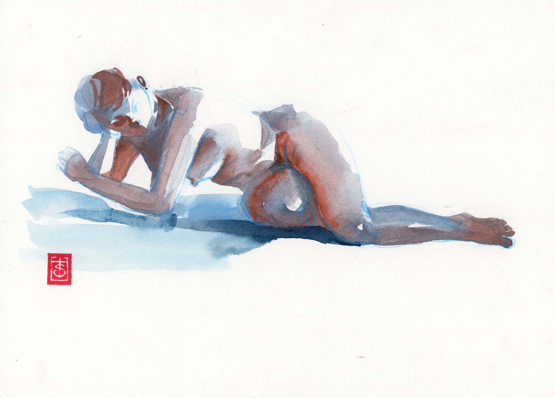 Виктория Севастьянова (Авторская графика - 
                  30 x 21 см) Nude life drawing 0108