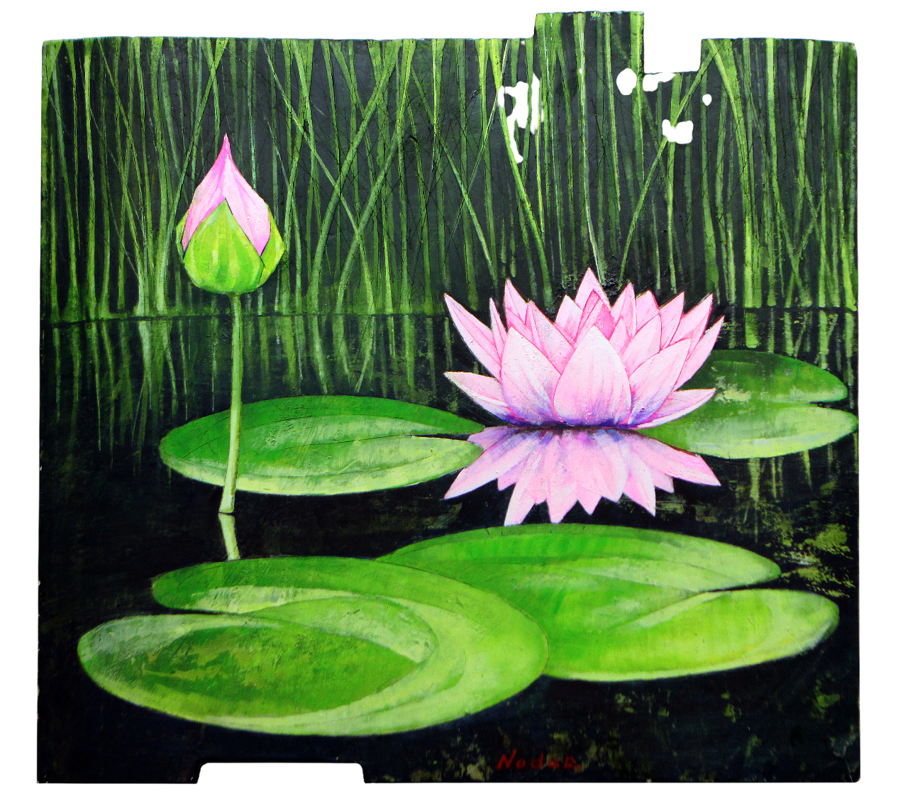 Нодар Хохобашвили (Картина, живопись - 
                  59 x 54.5 см) Лотос