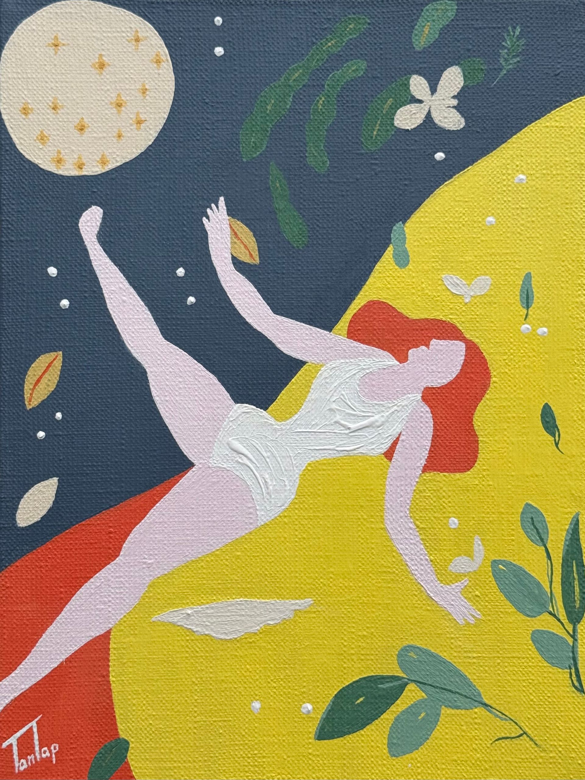 Таня Тапиоко (Картина, живопись - 
                  18 x 24 см) Лунная муза