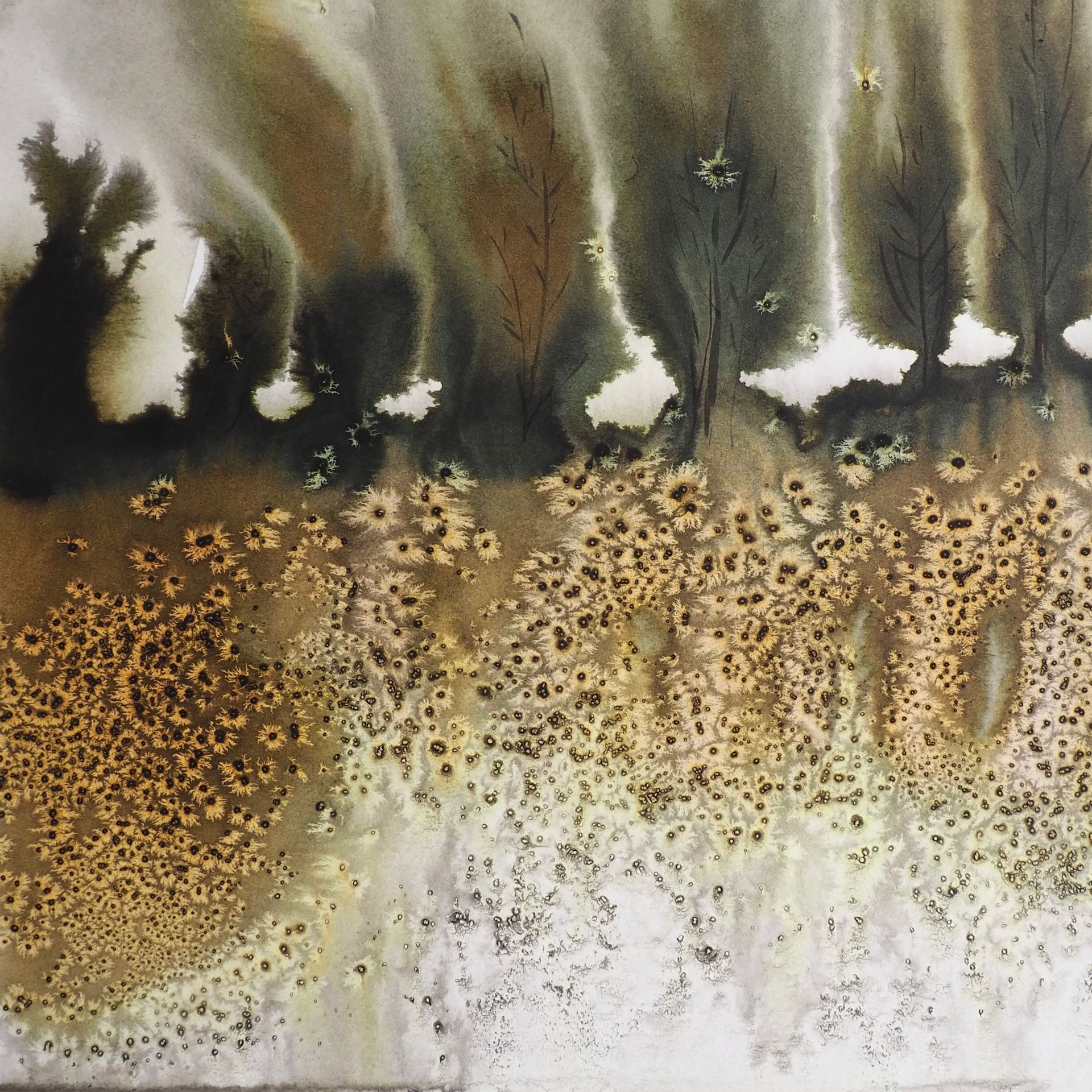 Анастасия Попова (Авторская графика - 
                  30 x 30 см) Тополя