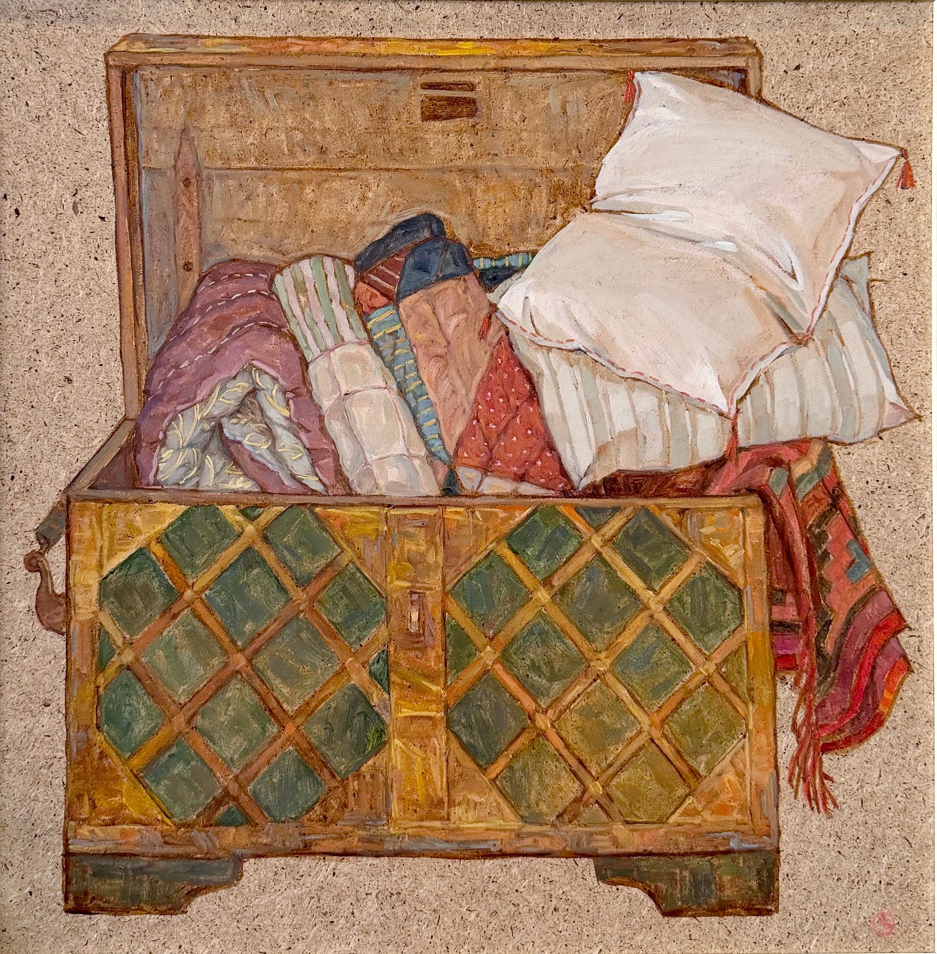 Залифа Хибатова (Картина, живопись - 
                  50 x 50 см) Сундук
