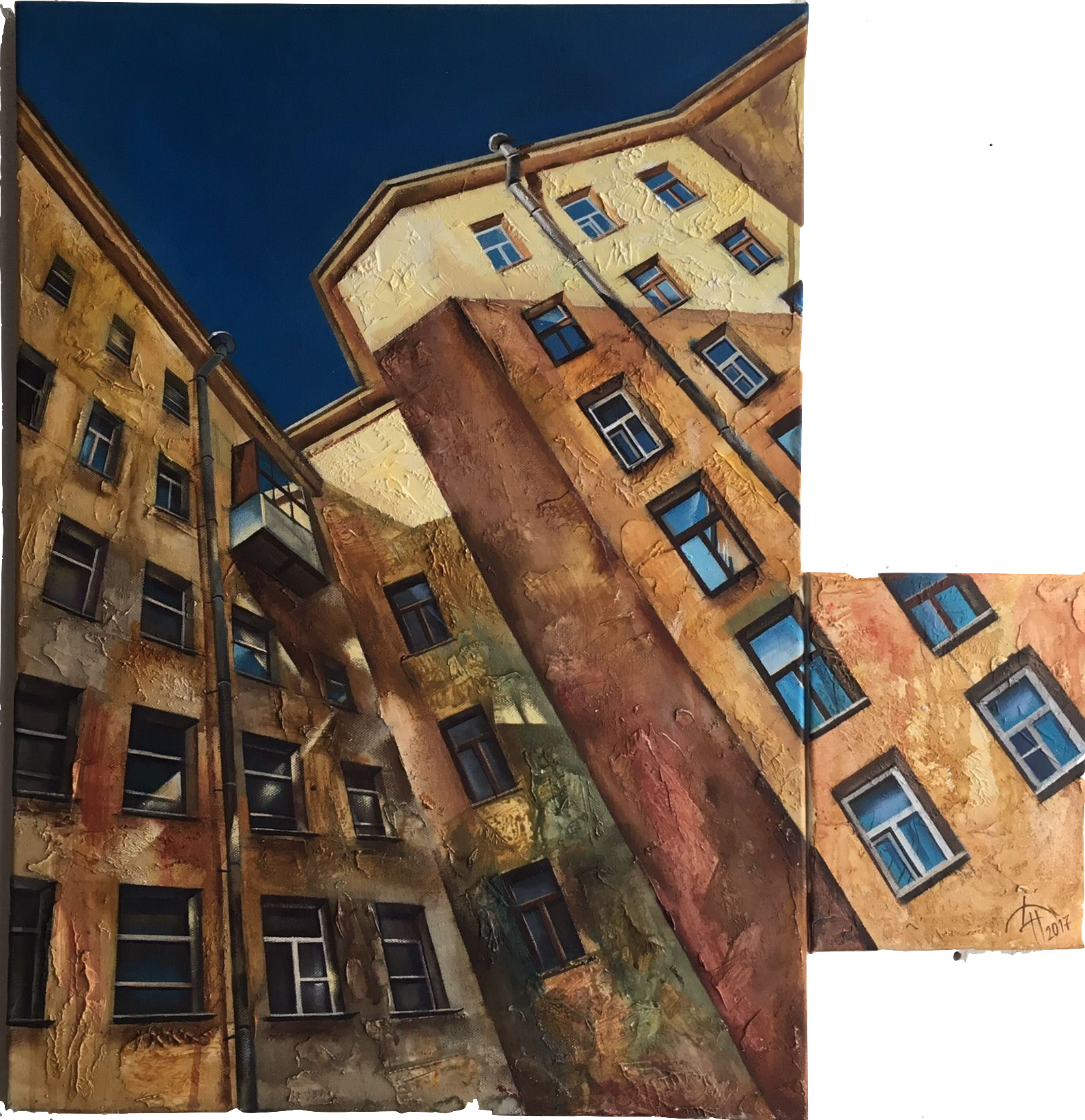 Динара Хёртнагль (Картина, живопись - 
                  65 x 70 см) City Vibrations. Petersburg. Bazil island