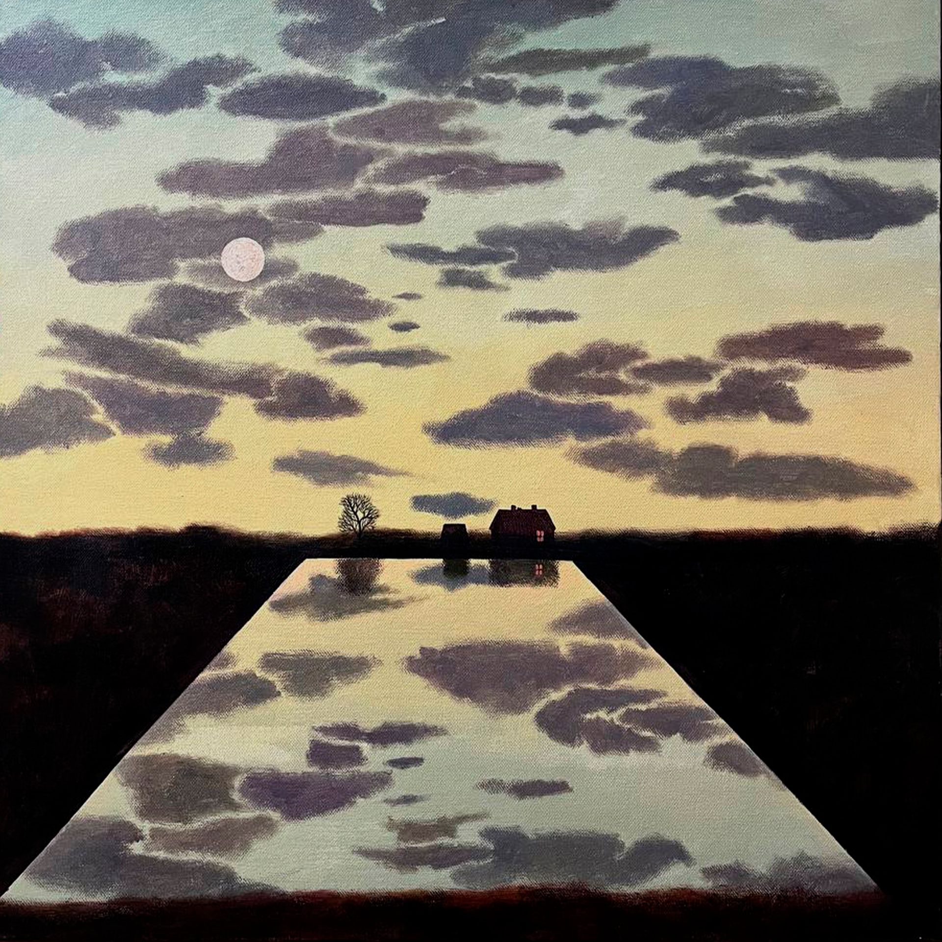 Александра Курьянова (Картина, живопись - 
                  60 x 60 см) Отражение. Дом