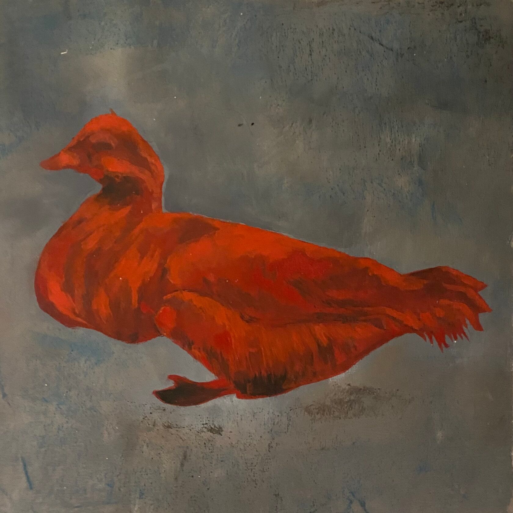 Лена Троянская (Картина, живопись - 
                  30 x 30 см) Пушистая красная утка