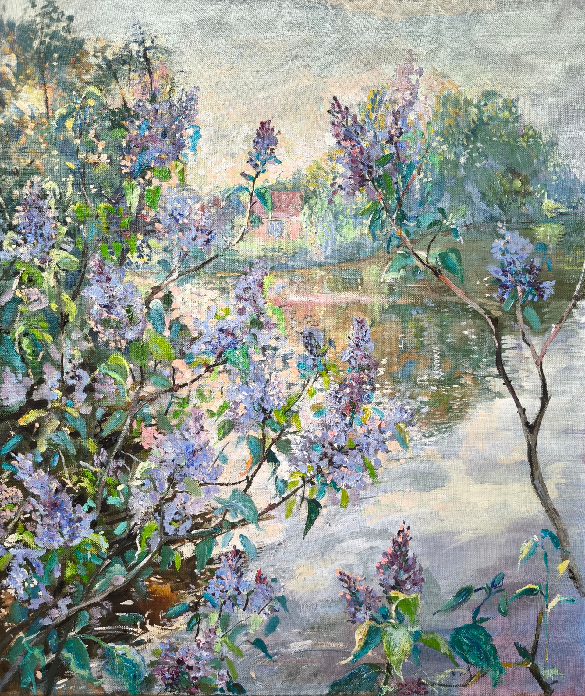 Галина Третьякова (Картина, живопись - 
                  50 x 60 см) Сирень на закате