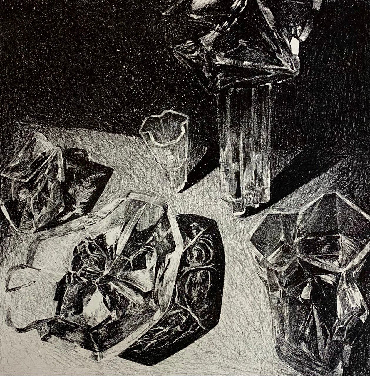 Лариса Шелиховская (Графика печатная - 
                  36 x 36 см) Стекло