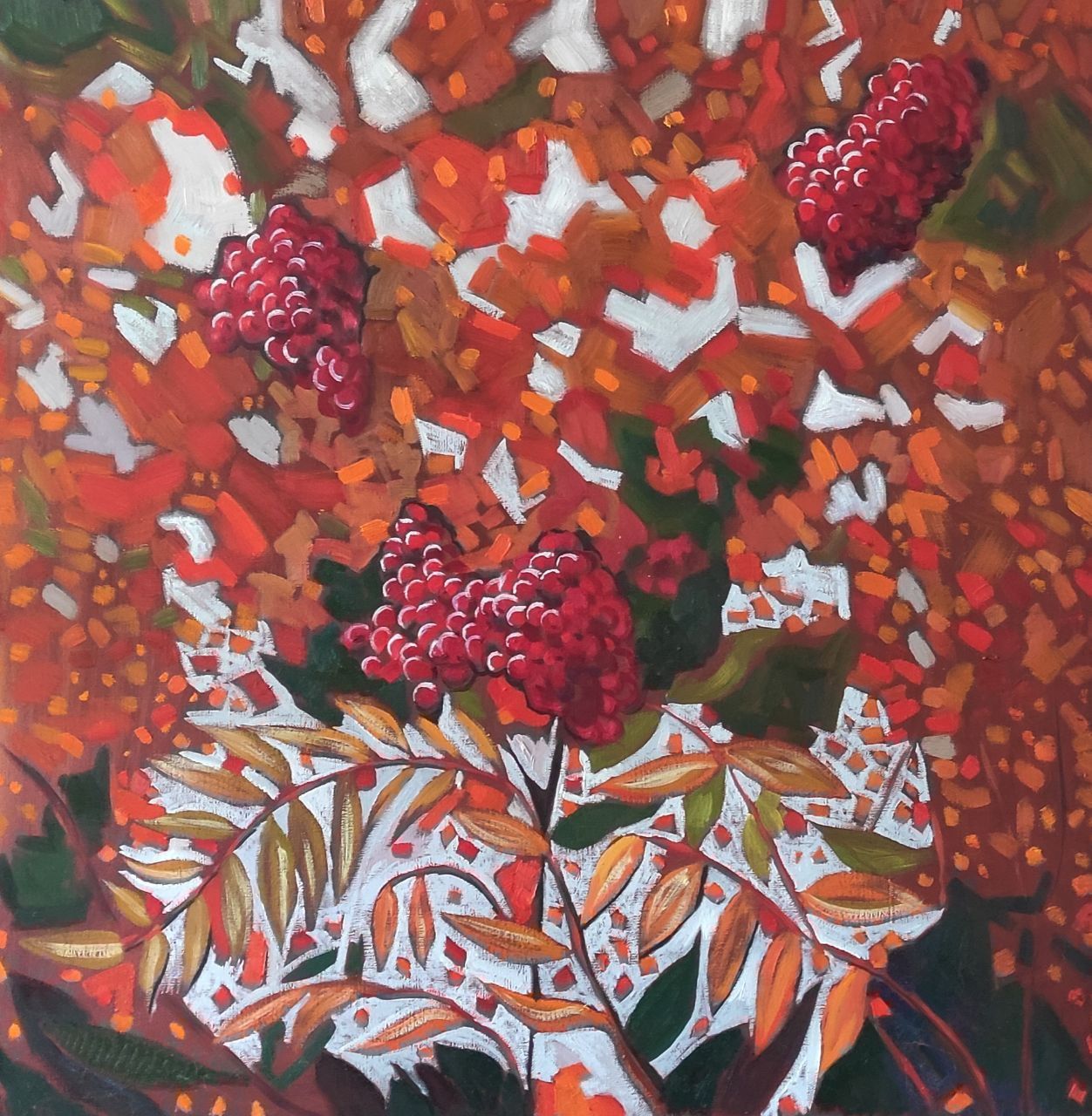Анастасия Полякова (Картина, живопись - 
                  80 x 80 см) Рябина
