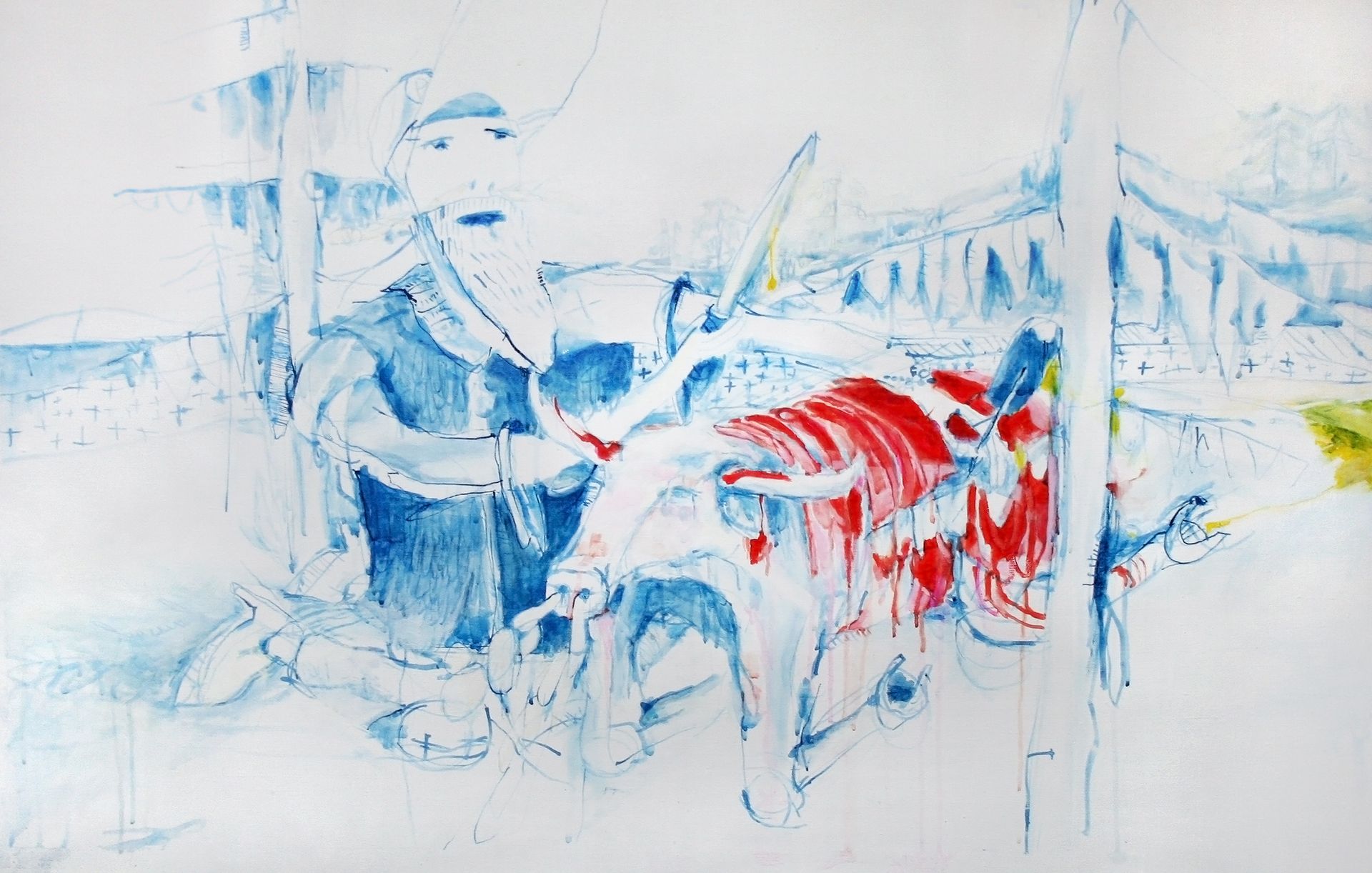 Алексей Васильев (Картина, живопись - 
                  110 x 70 см) Посвящение в новогодние олени
