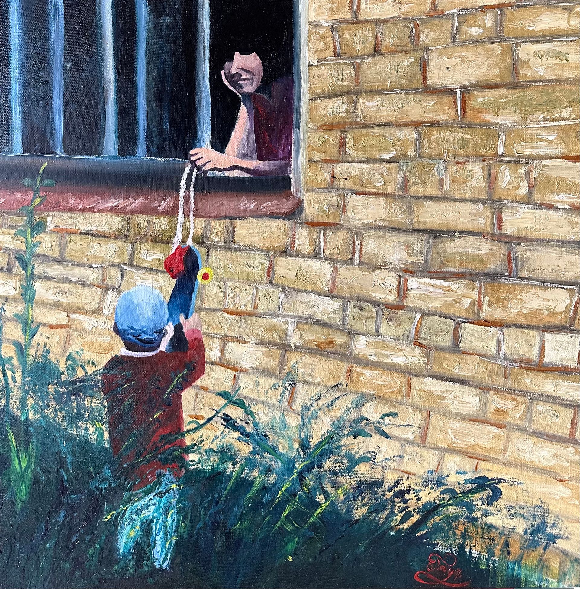 Егор Гауя (Картина, живопись - 
                  60 x 60 см) Мама, дай игрушку