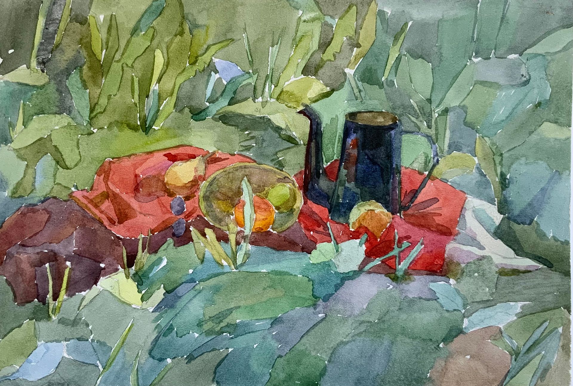 Елизавета Тульчинская (Авторская графика - 
                  21 x 14.7 см) Натюрморт в траве