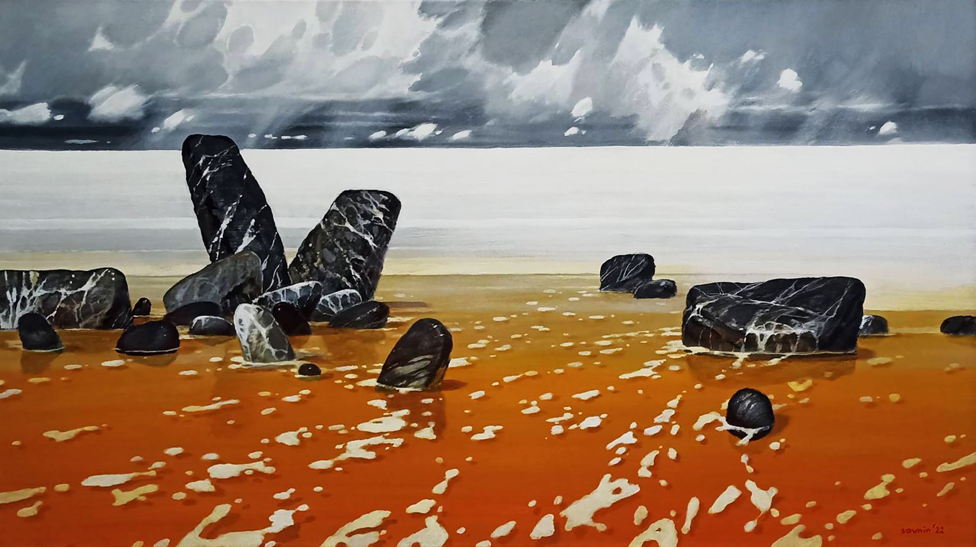 Денис Саунин (Картина, живопись - 
                  140 x 80 см) Белая даль