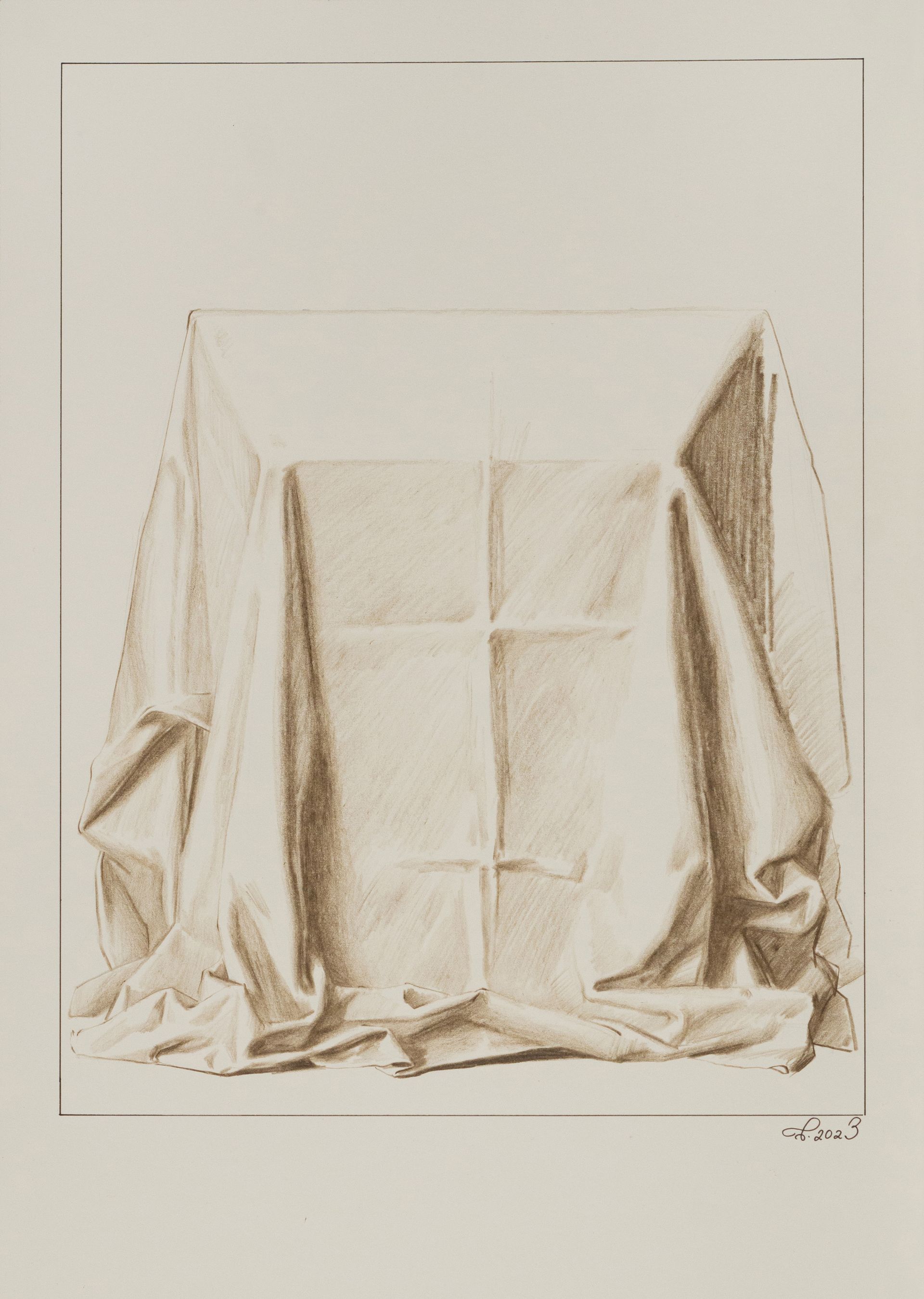 Виктор Пономаренко (Авторская графика - 
                  30 x 42 см) Белый стол.2