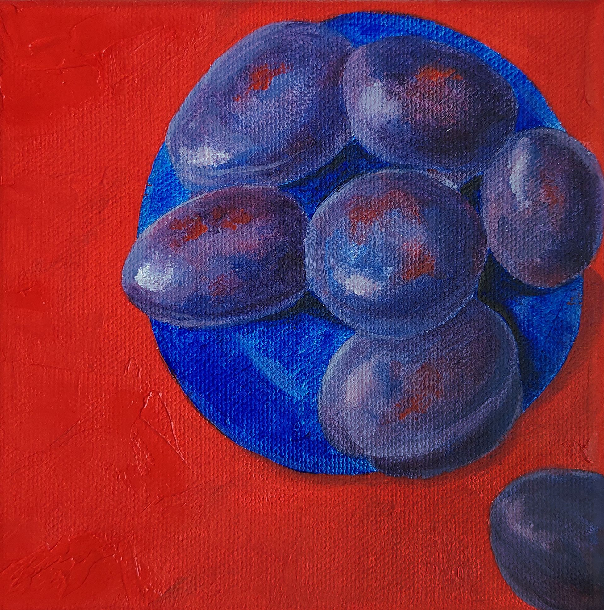 Оливия Лем (Картина, живопись - 
                  15 x 15 см) Сливы
