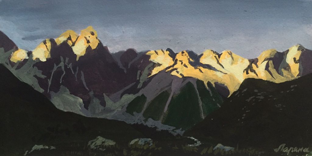 Кристина Ларина (Авторская графика - 
                  30 x 15 см) Гора Шхара