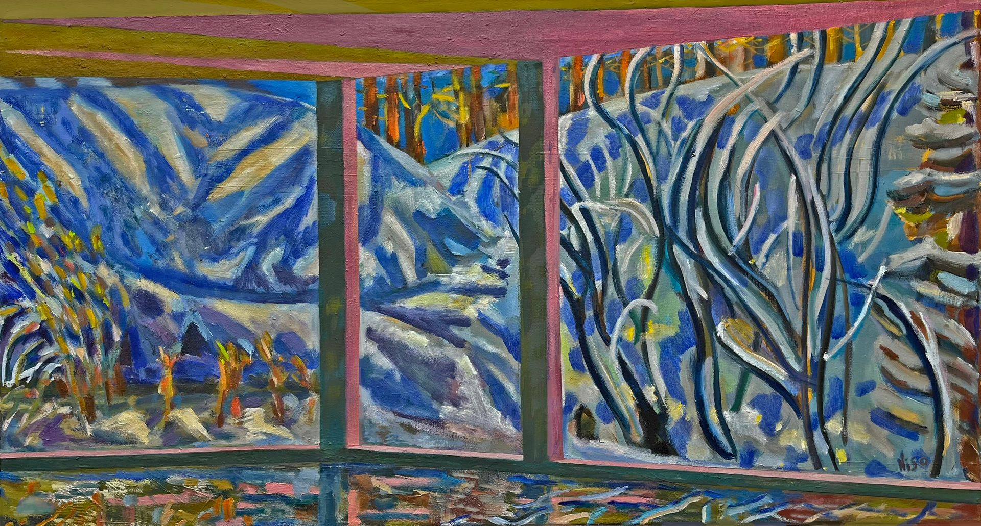 Нисо Атаханова (Картина, живопись - 
                  110 x 60 см) Японские сопки. Мадарао