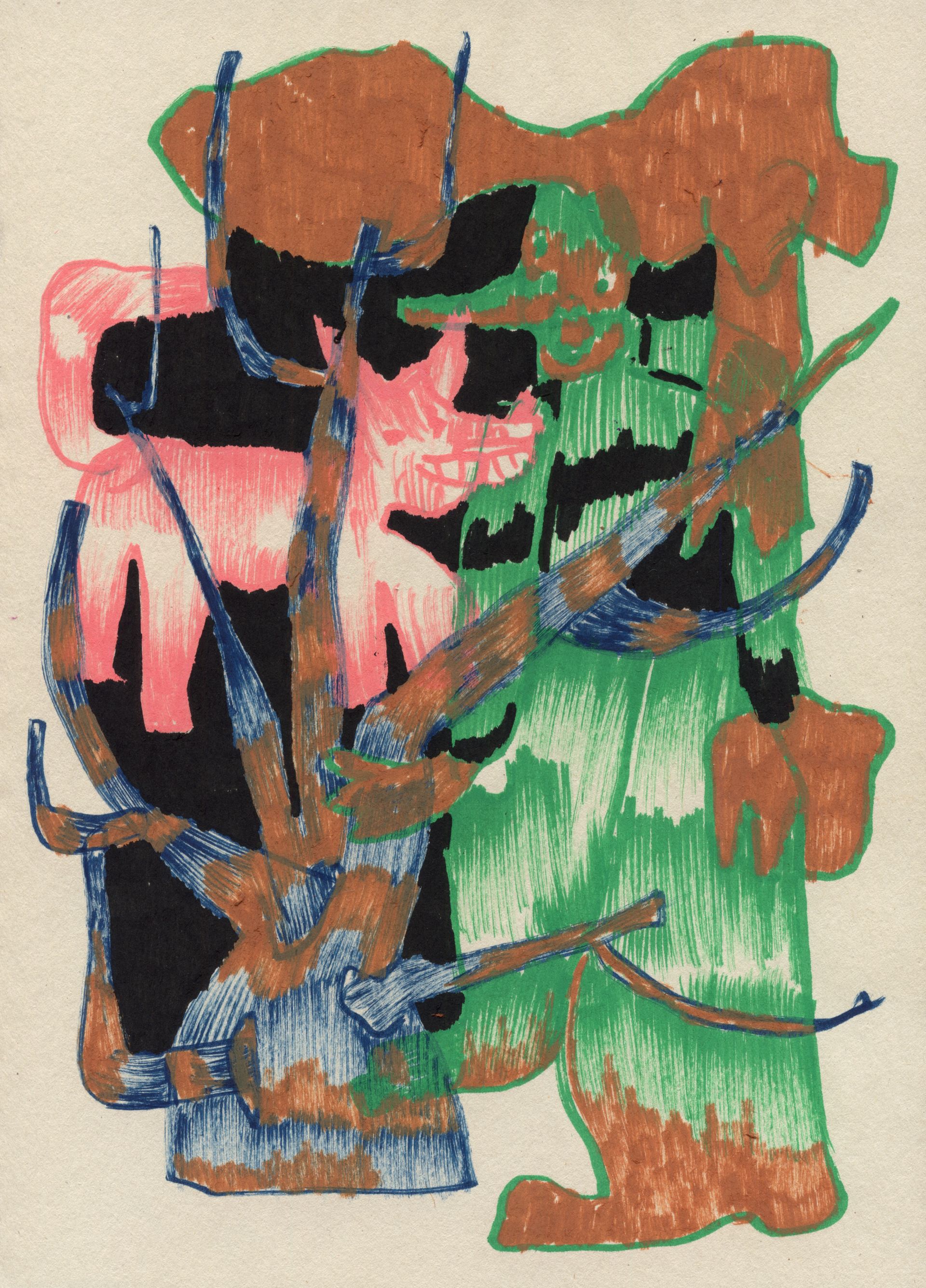 Дмитрий Кавка (Авторская графика - 
                  20 x 28 см) Человек с собакой