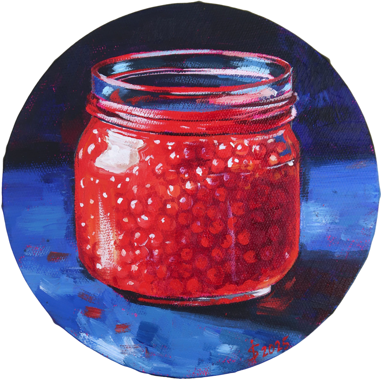 Светлана Искоских (Картина, живопись - 
                  20 x 20 см) Красная икра