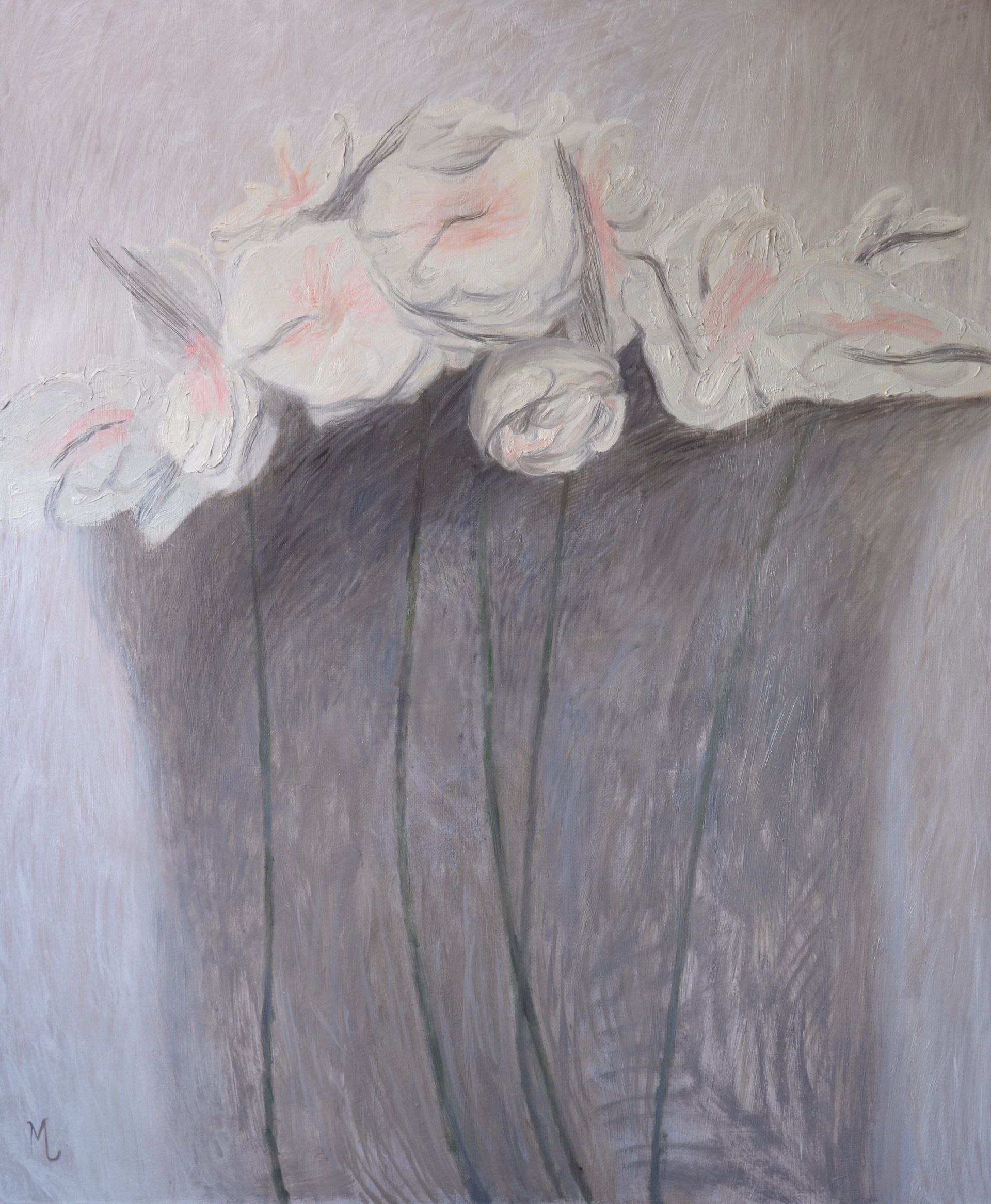 Ольга Менжилий (Картина, живопись - 
                  100 x 120 см) Белая герань