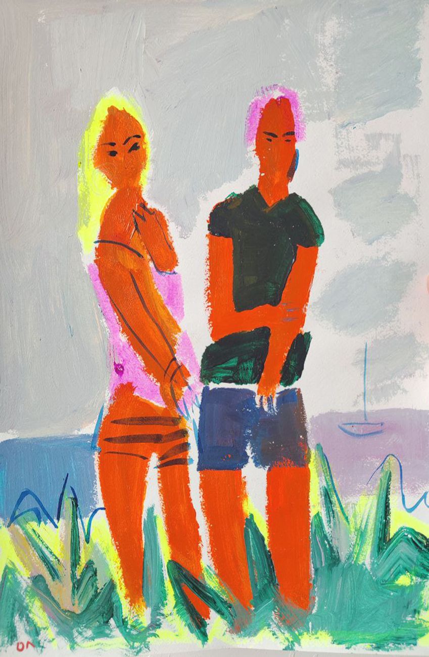 Олеся Лишаева (Авторская графика - 
                  42 x 60 см) Он и она