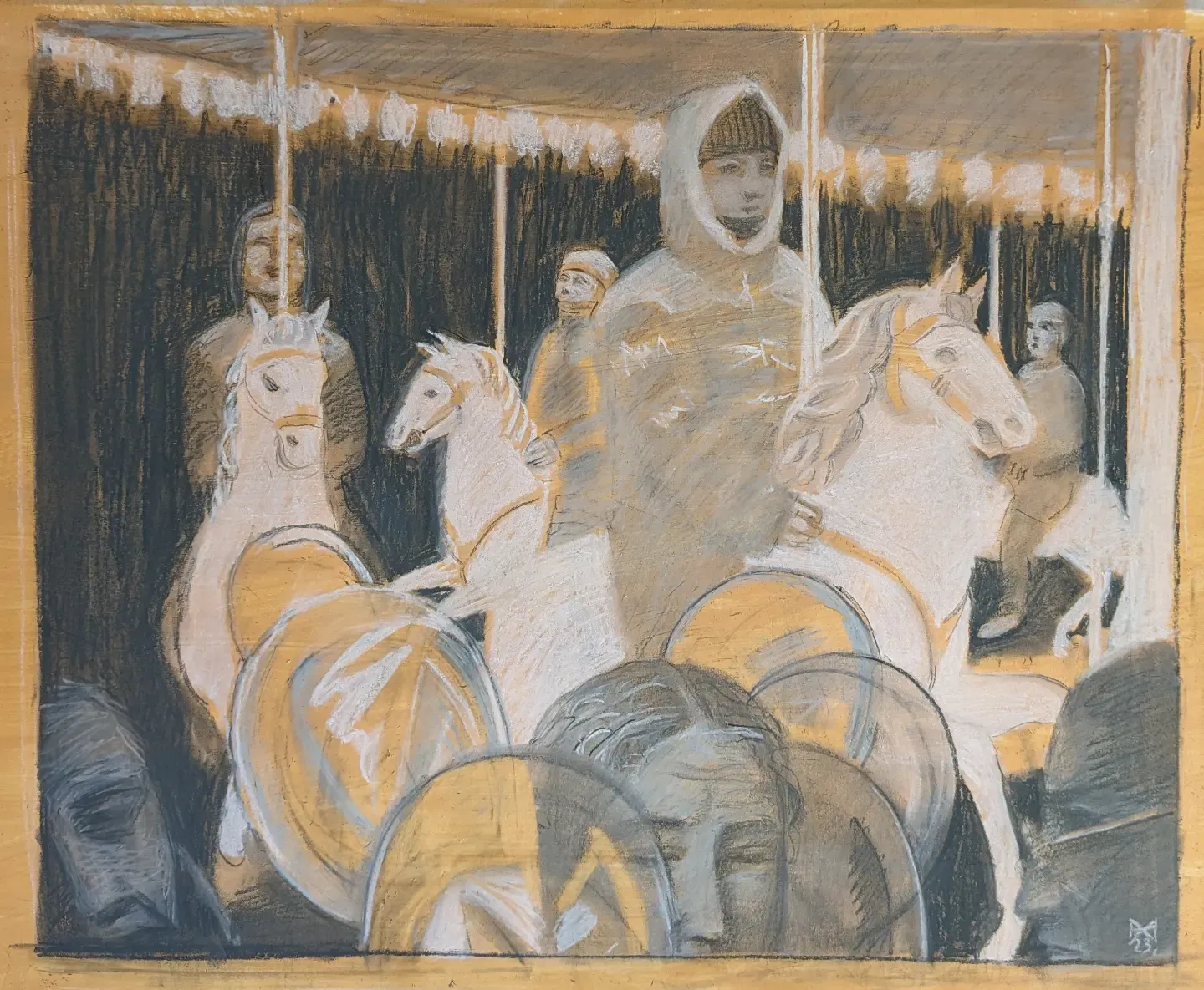 Анастасия Мотина (Авторская графика - 
                  46 x 38 см) По второму кругу
