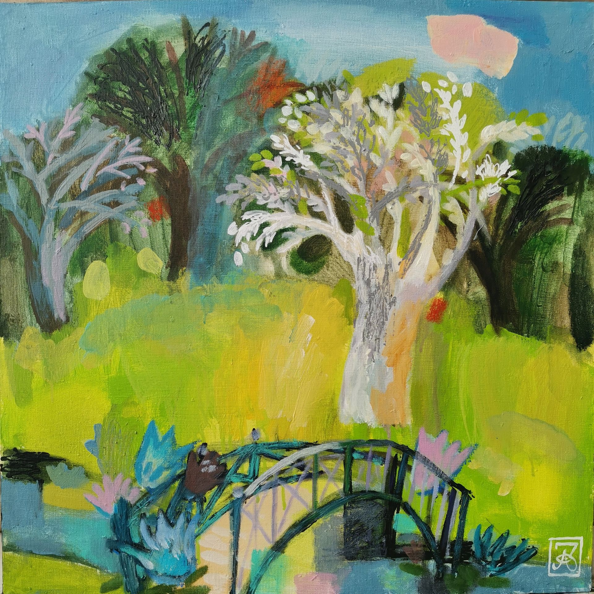 Зарина Абисалова (Картина, живопись - 
                  60 x 60 см) Кувшинки в цвету