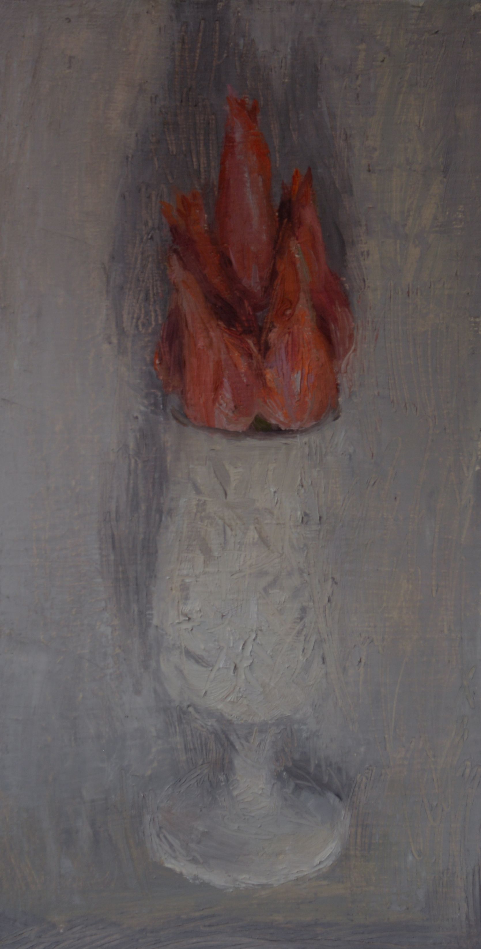 Ольга Менжилий (Картина, живопись - 
                  17 x 38 см) Красный цветок