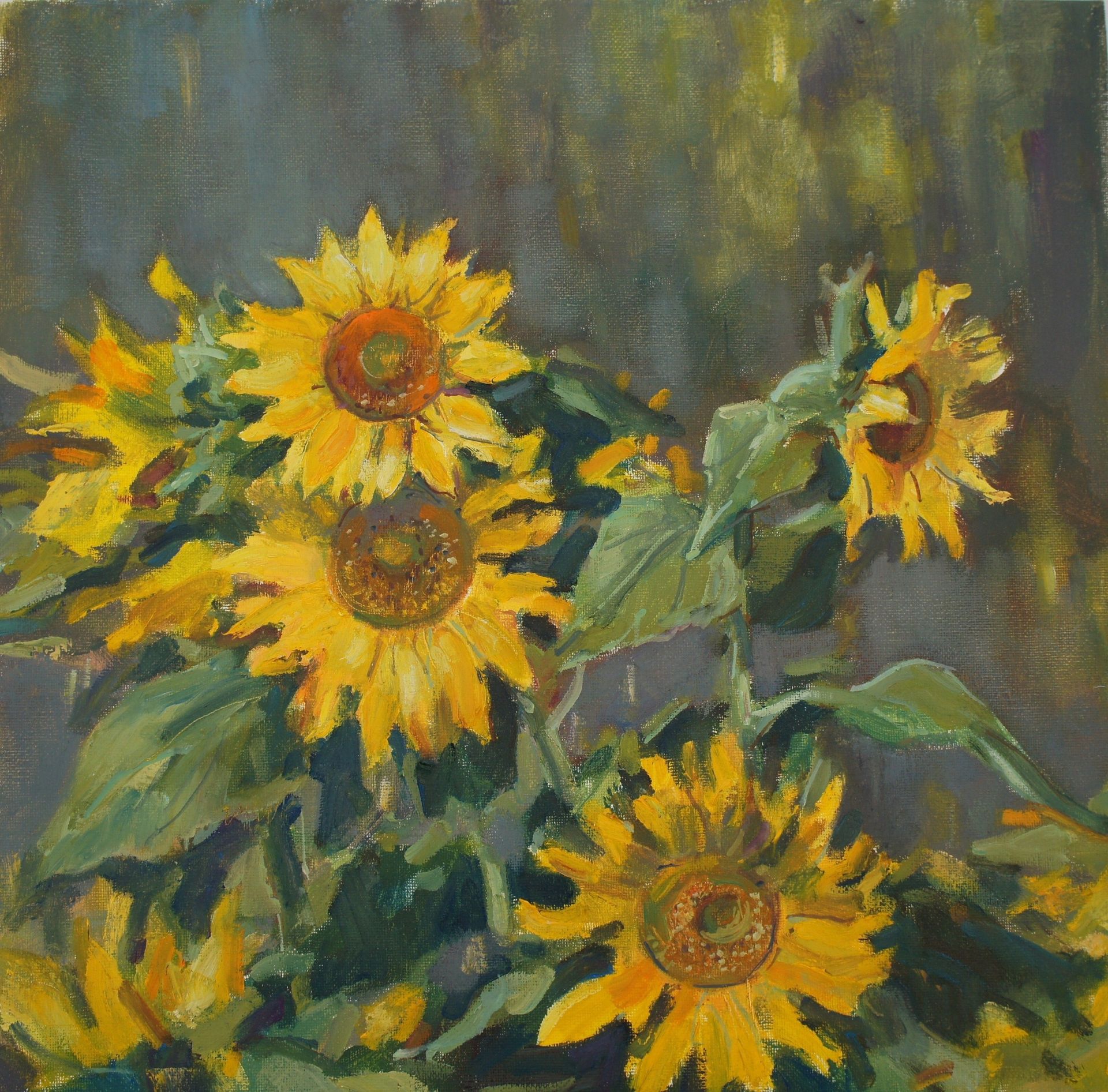 Елена Санина (Картина, живопись - 
                  40 x 40 см) Цветы солнца