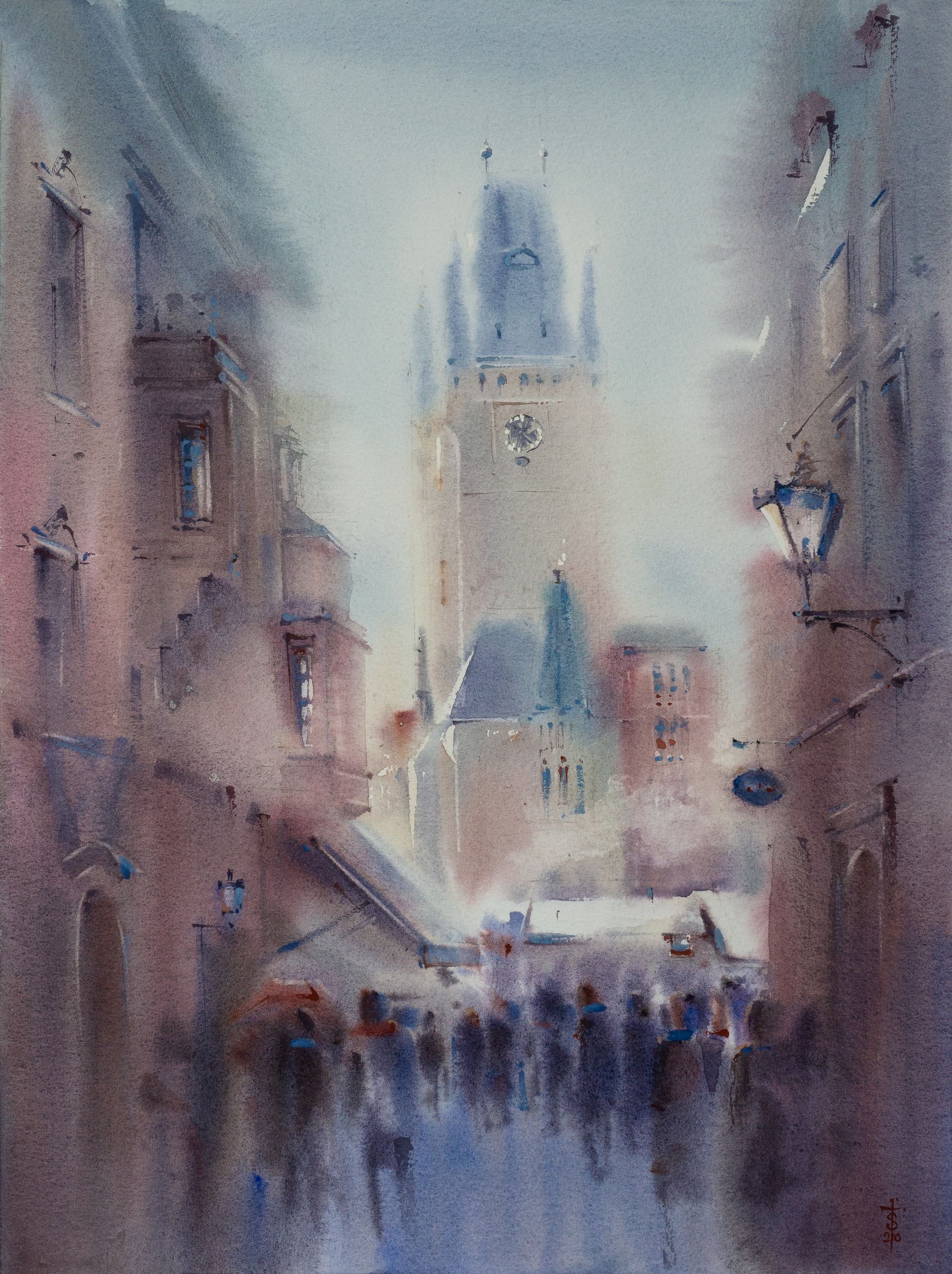 Виктория Севастьянова (Авторская графика - 
                  31 x 41 см) Пражский воздух