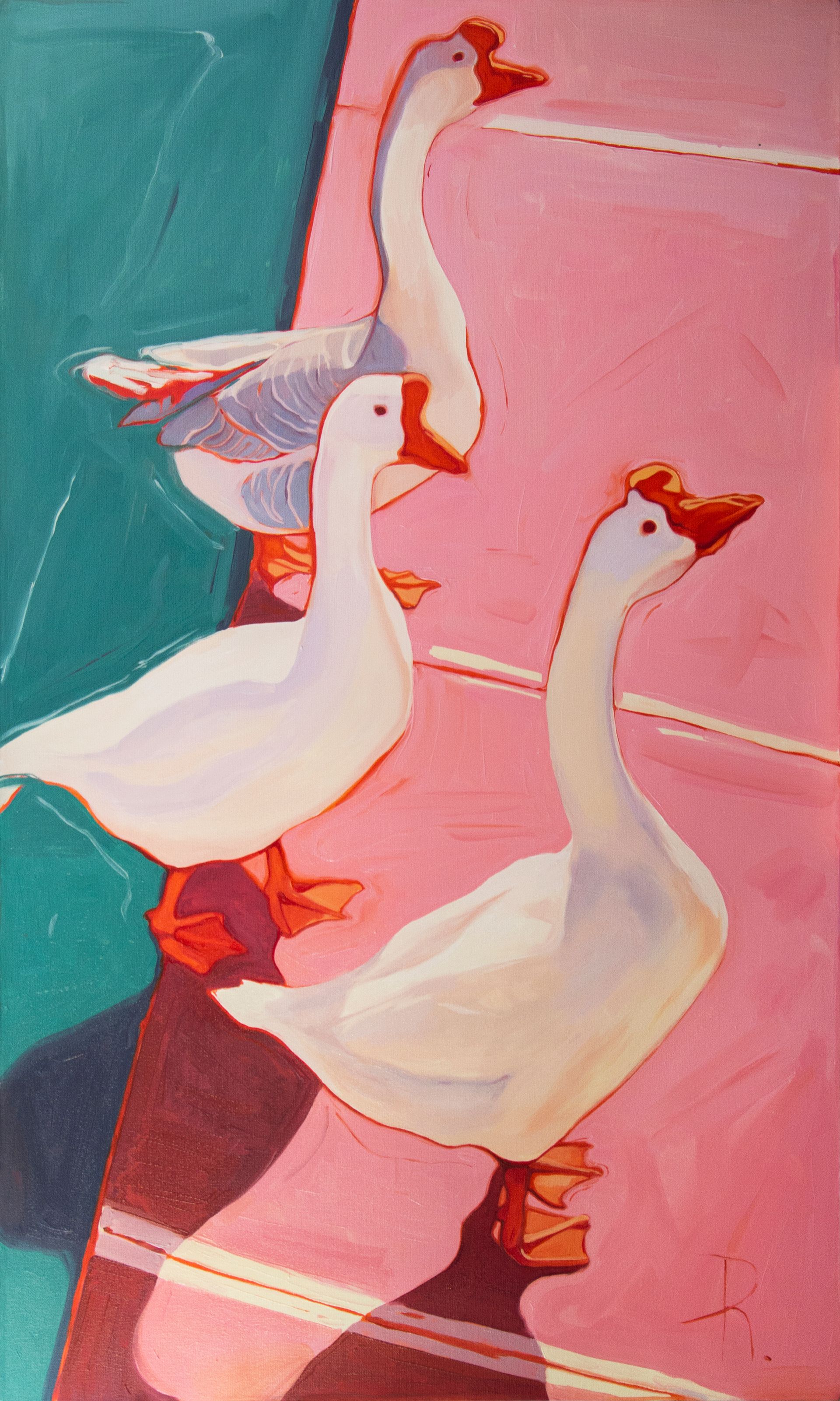 Полина Раскольникова (Картина, живопись - 
                  60 x 100 см) Гуси №3 (Geese №3)