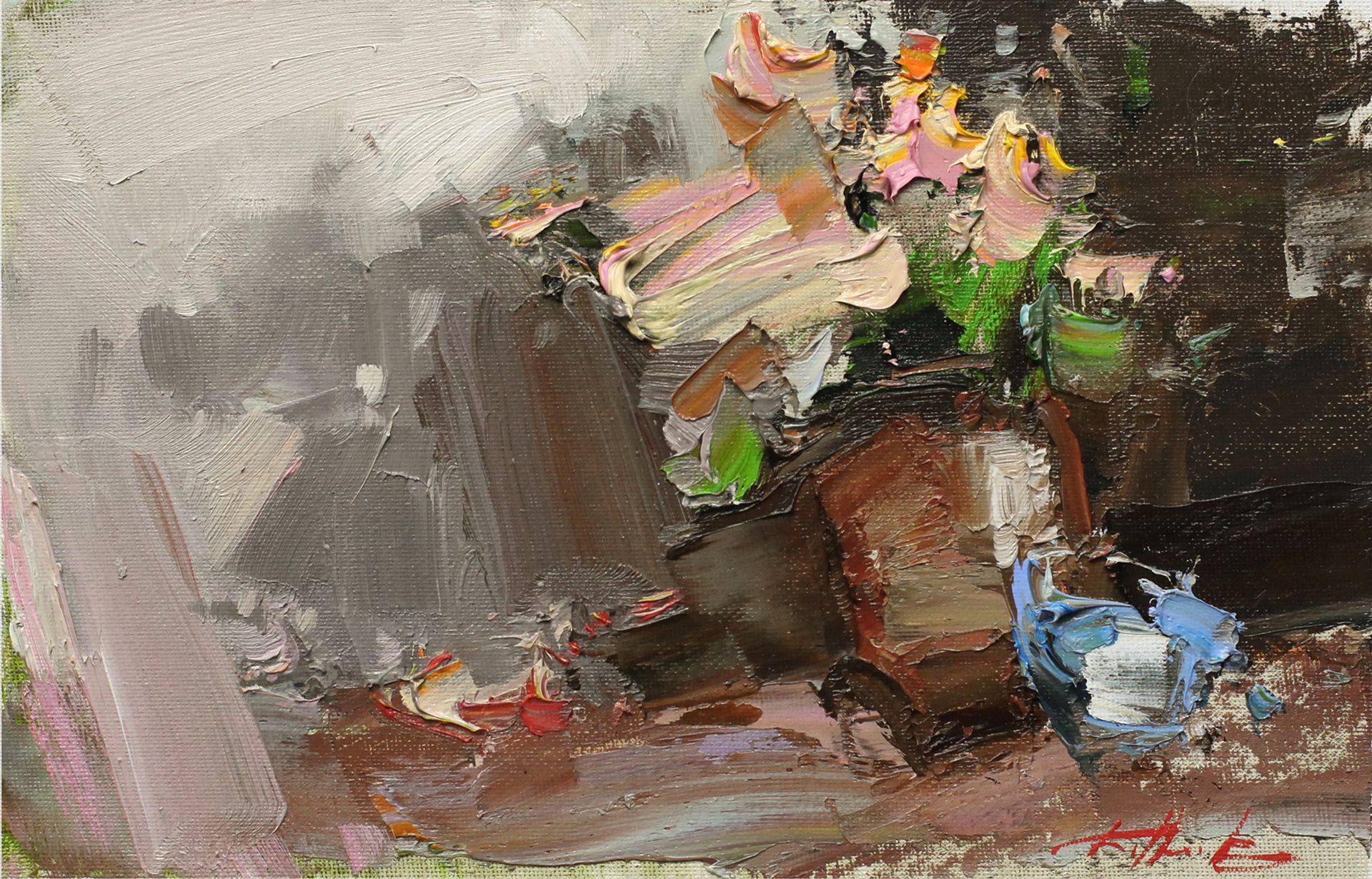 Евгений Бурцев (Картина, живопись - 
                  30 x 20 см) Цветочный букет
