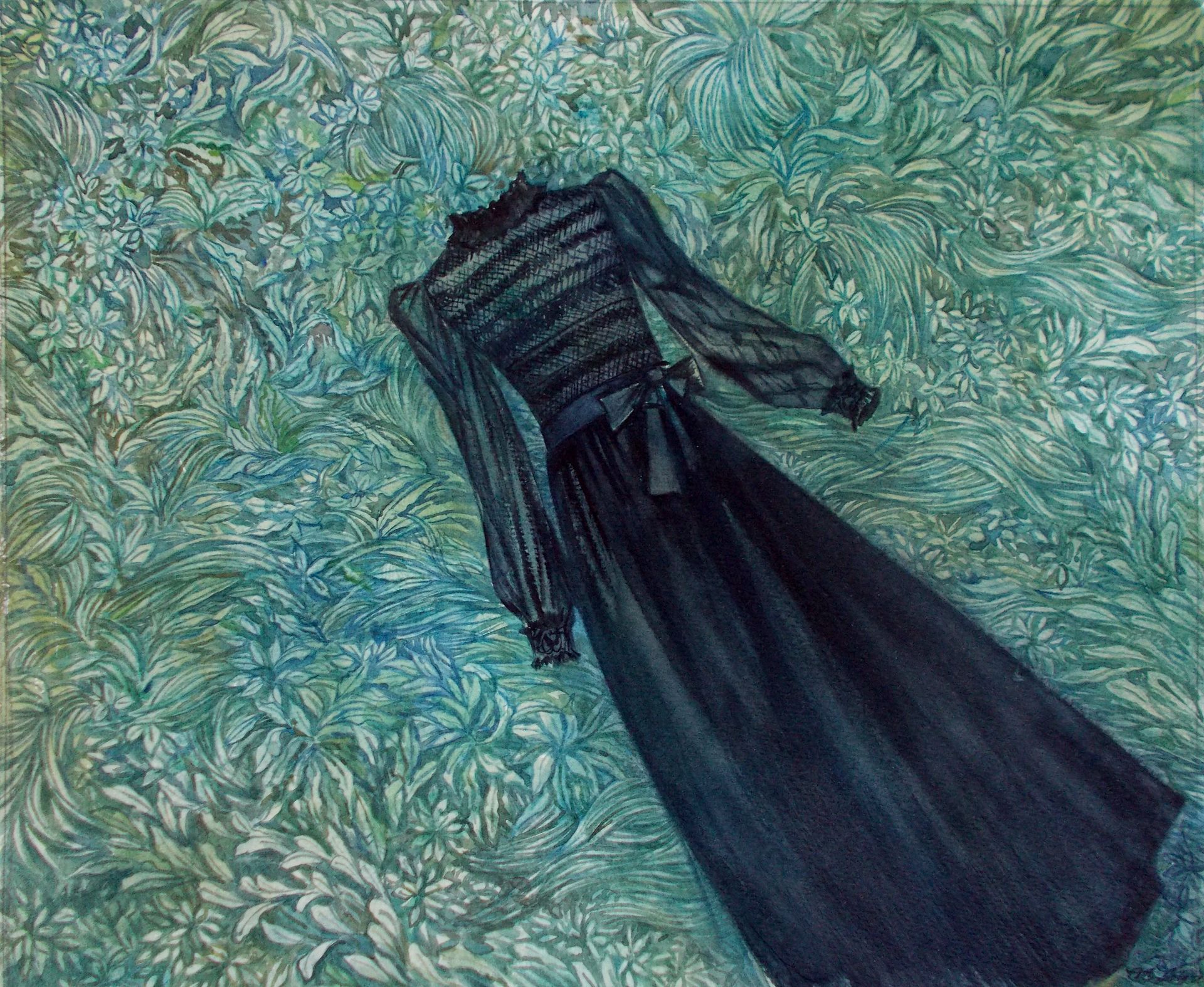 Наталья Лотарева (Авторская графика - 
                  44 x 37 см) В траве