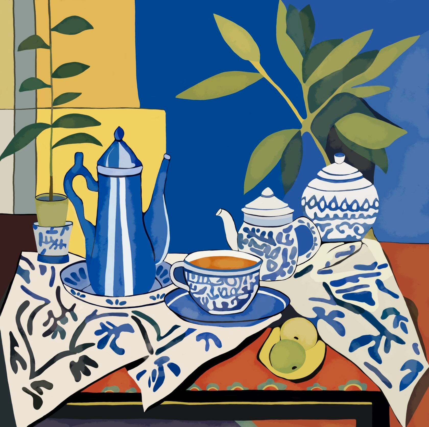 Нина Цориева (Картина, живопись - 
                  70 x 70 см) Марокканский натюрморт