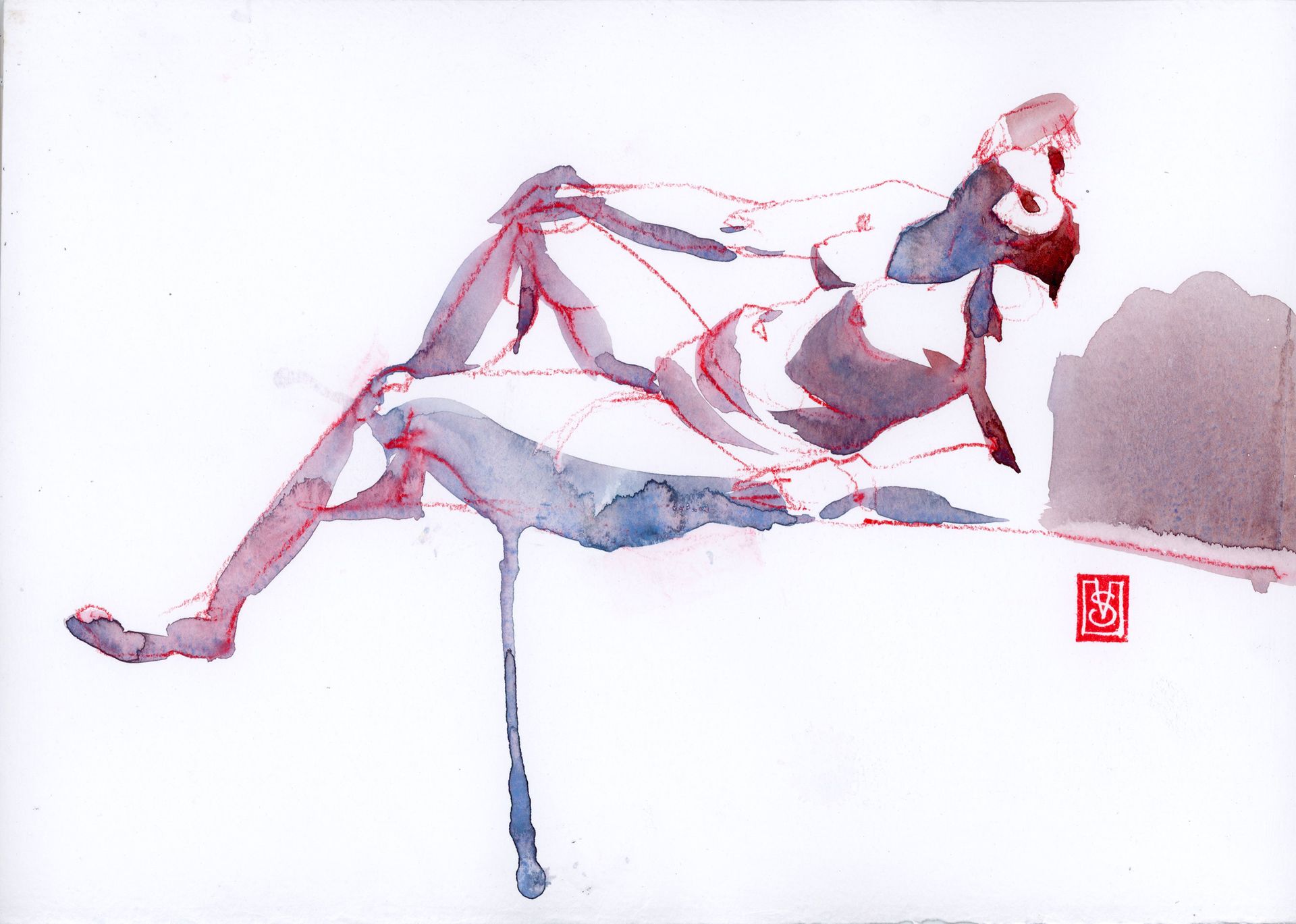 Виктория Севастьянова (Авторская графика - 
                  30 x 20 см) Nude life drawing 0110