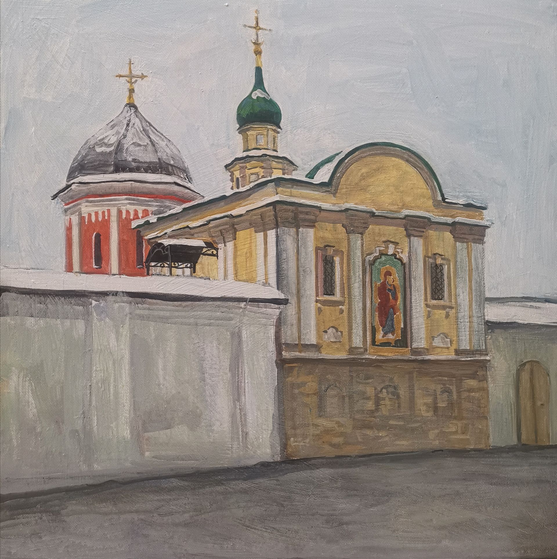 Александра Егорова (Картина, живопись - 
                  40 x 40 см) Высокопетровский монастырь
