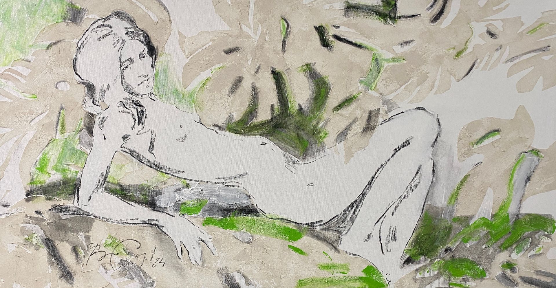 Надежда Воронцова (Картина, живопись - 
                  120 x 60 см) Райский сад