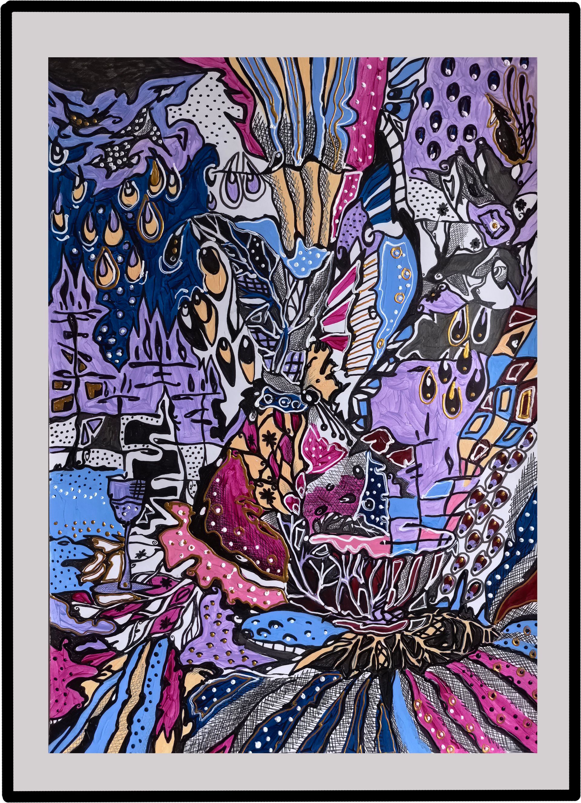 Ирина Шумская (Авторская графика - 
                  50 x 70 см) Цветные грани вселенной