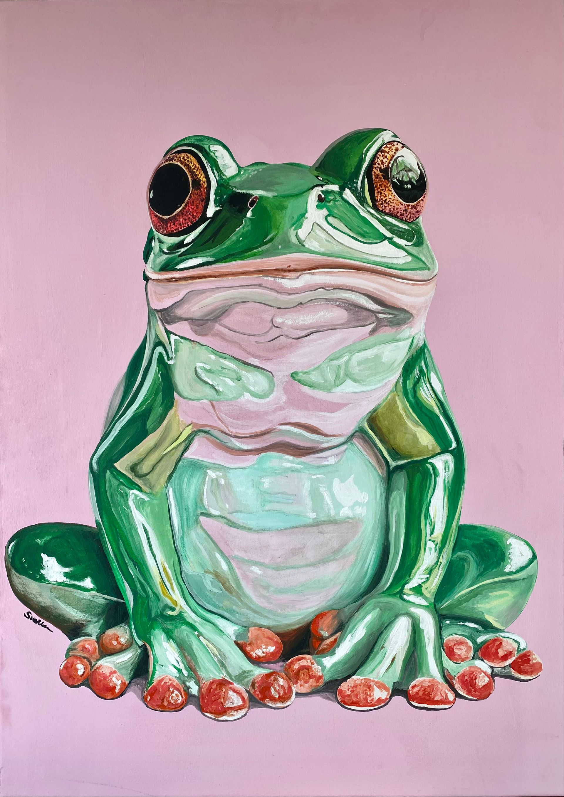 Светлана Евсеева (Картина, живопись - 
                  50 x 70 см) Лягушка