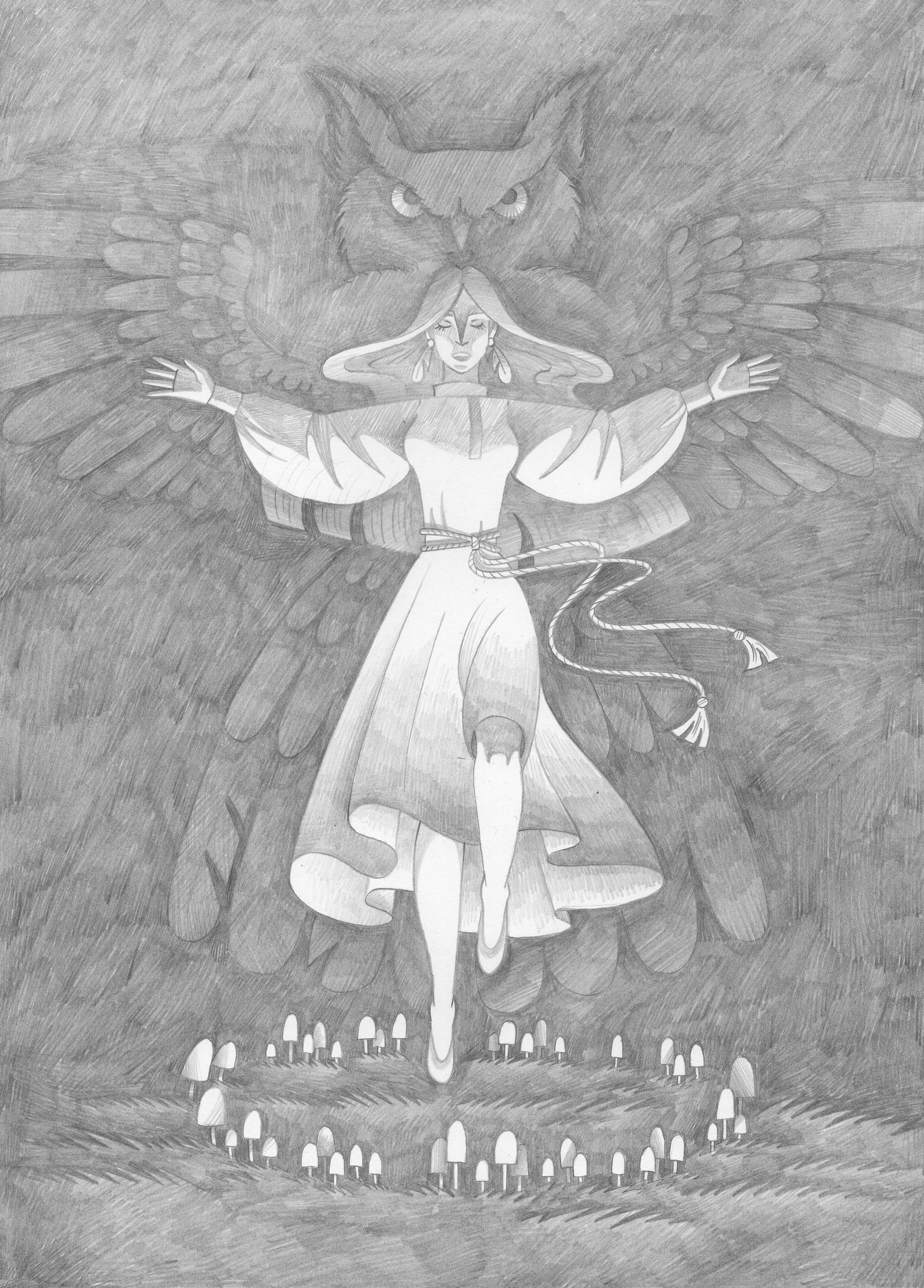 Витана Маковская (Авторская графика - 
                  21 x 29.7 см) Ведьмин круг