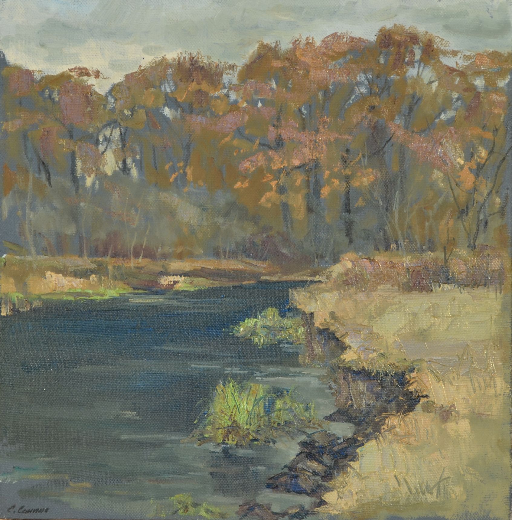Елена Санина (Картина, живопись - 
                  38 x 38 см) Осенний лес