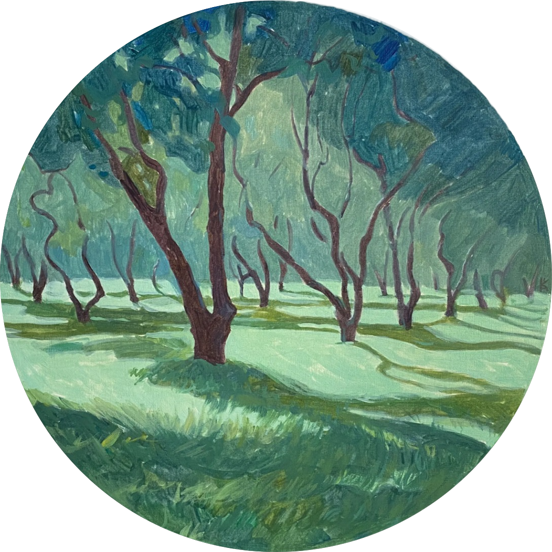 Алексей Кротов (Авторская графика - 
                  30 x 30 см) Яблоневый сад. Коломенское