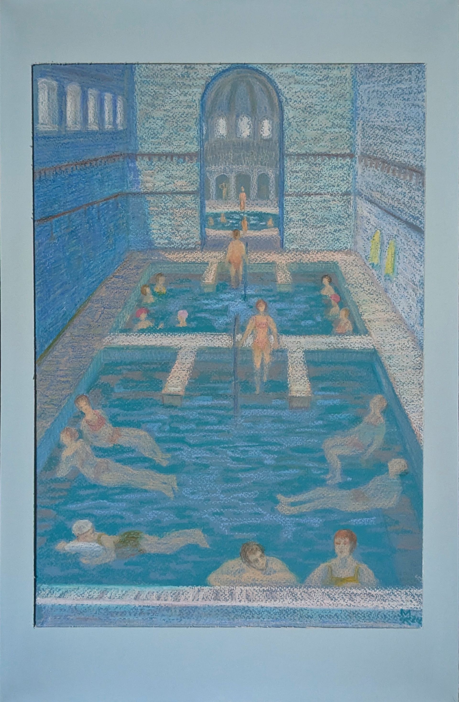 Екатерина Маланьина (Авторская графика - 
                  34 x 52 см) В трех водах