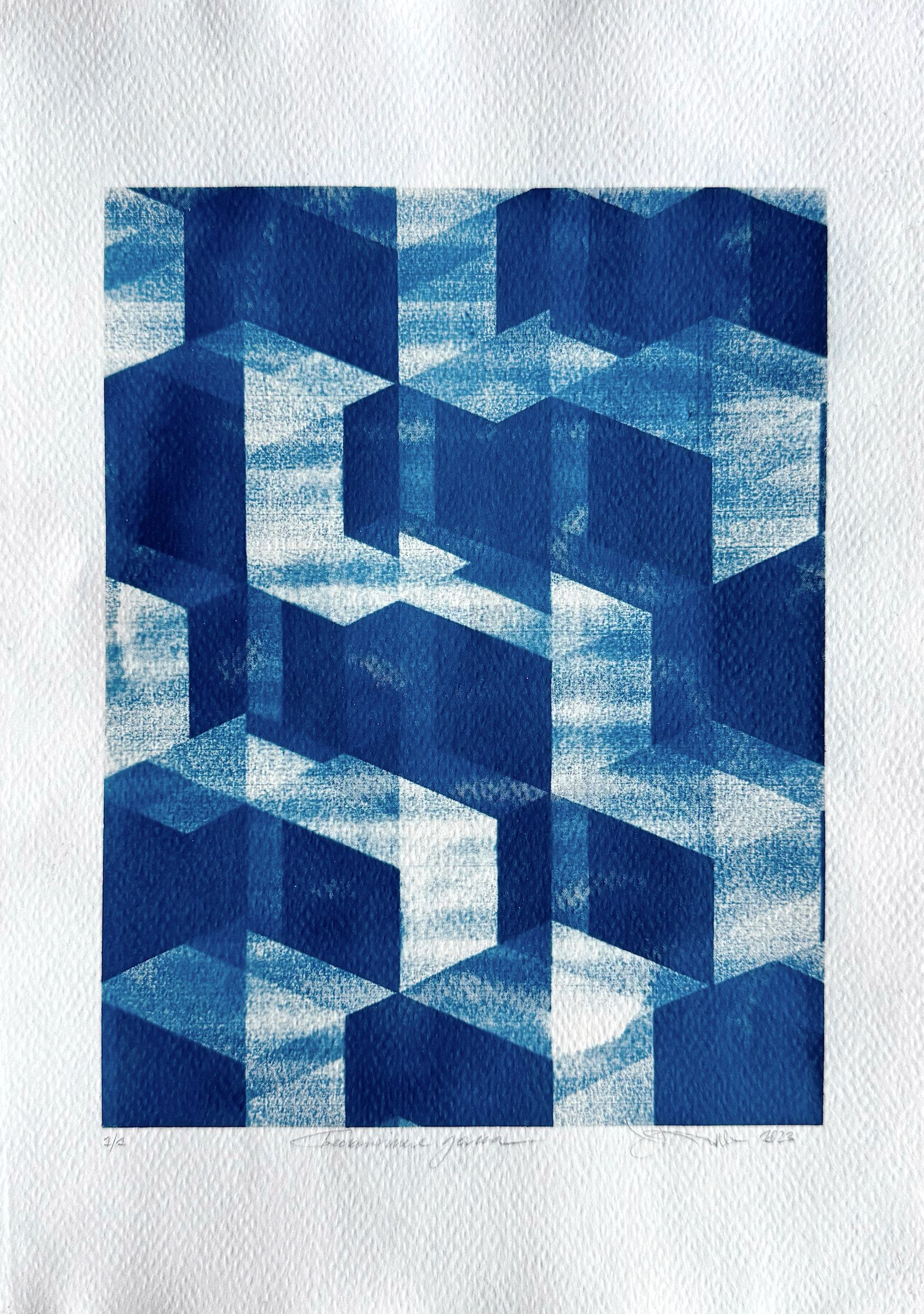 Юлия Милякова (Графика печатная - 
                  21 x 30 см) Дома и геометрия